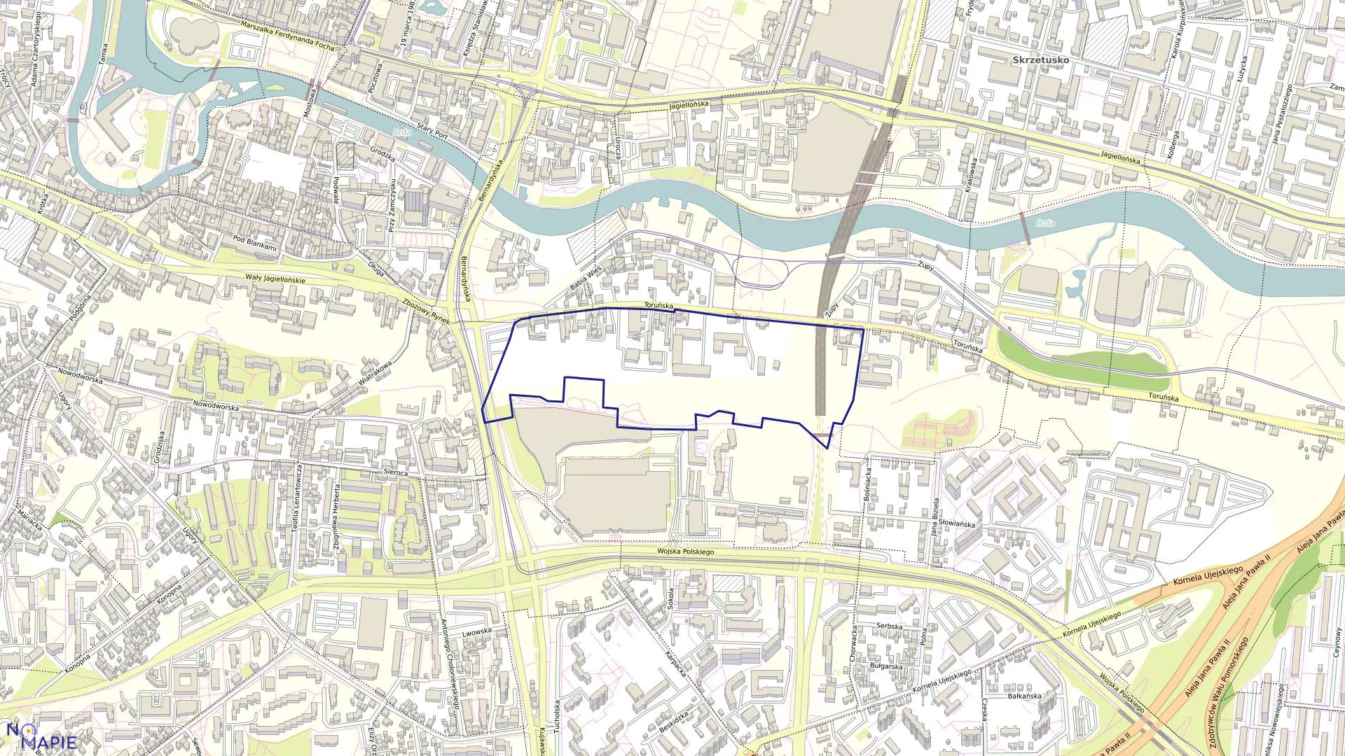 Mapa obrębu 0145 w mieście Bydgoszcz