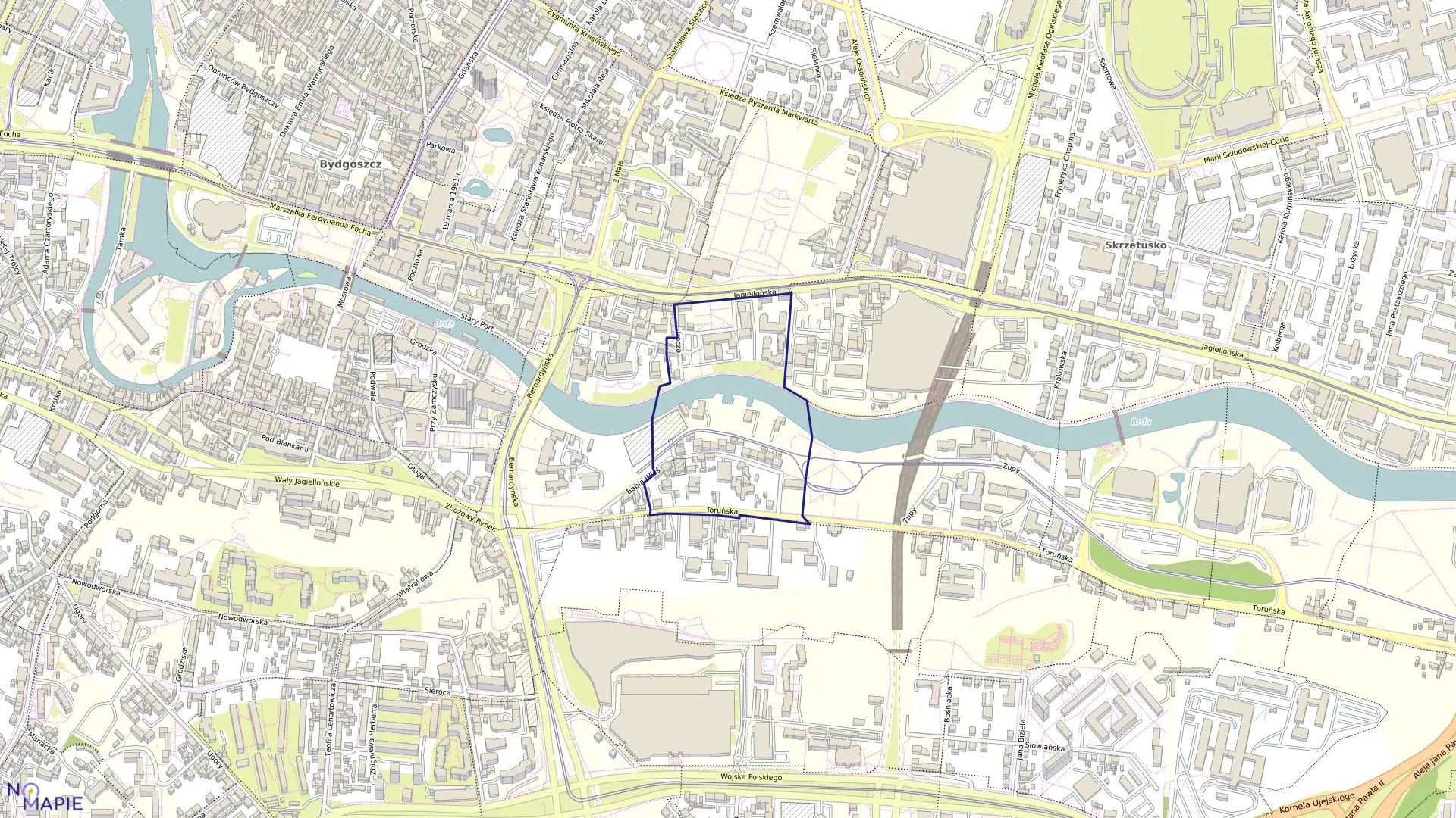 Mapa obrębu 0149 w mieście Bydgoszcz