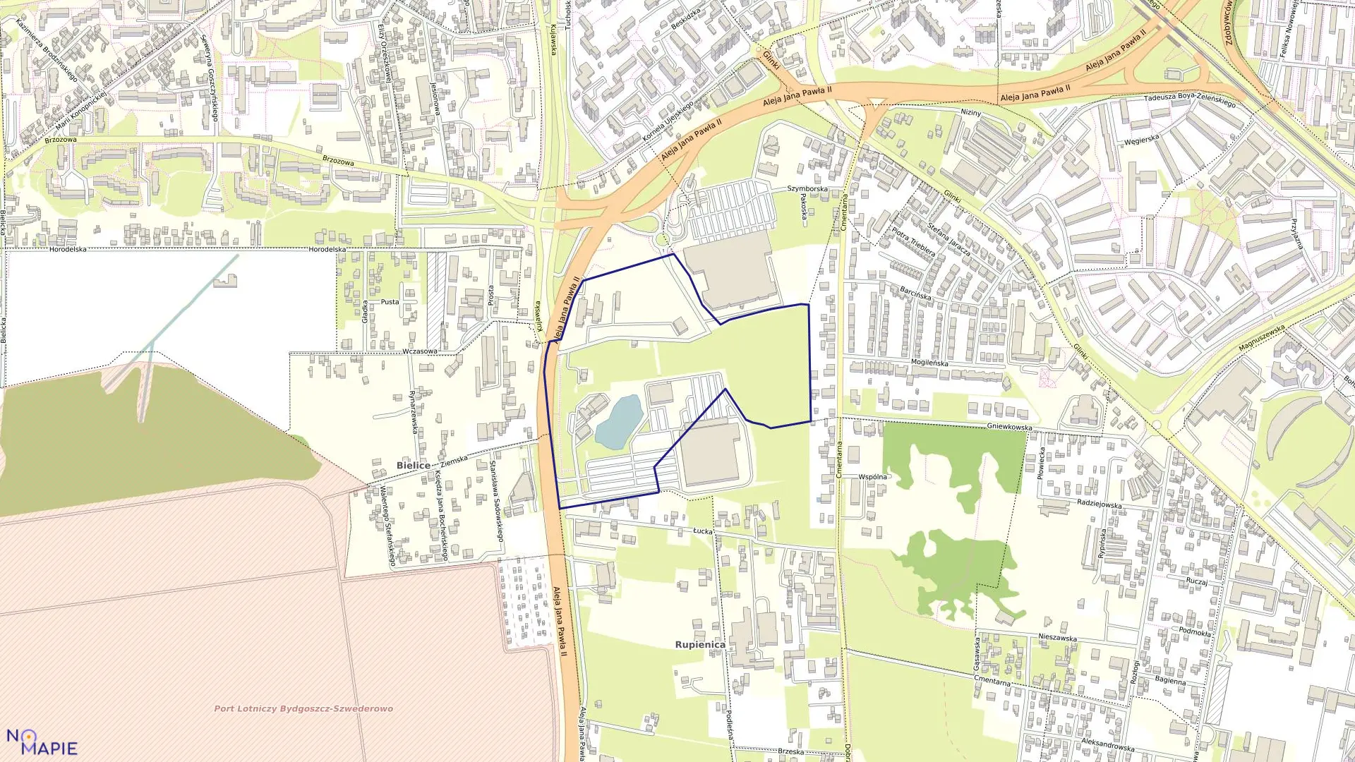 Mapa obrębu 0152 w mieście Bydgoszcz