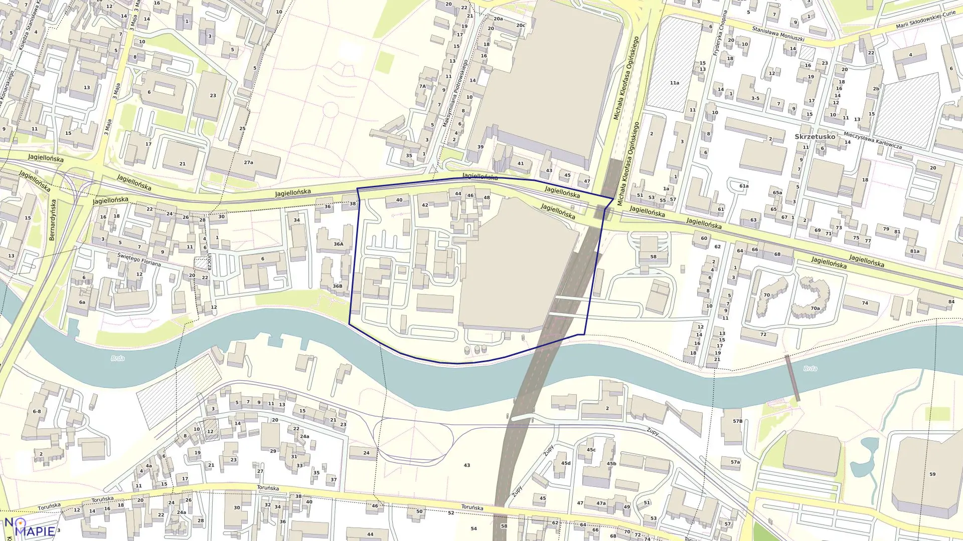 Mapa obrębu 0164 w mieście Bydgoszcz