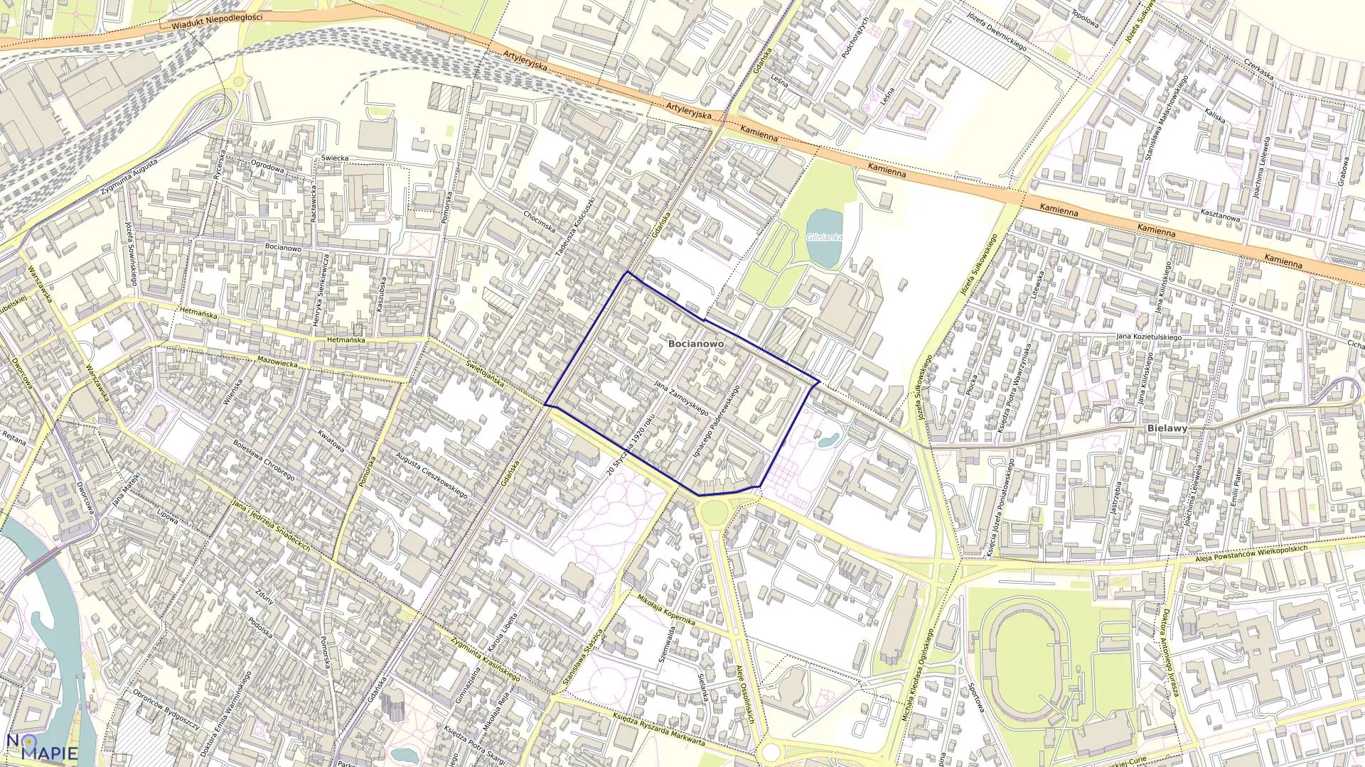 Mapa obrębu 0169 w mieście Bydgoszcz