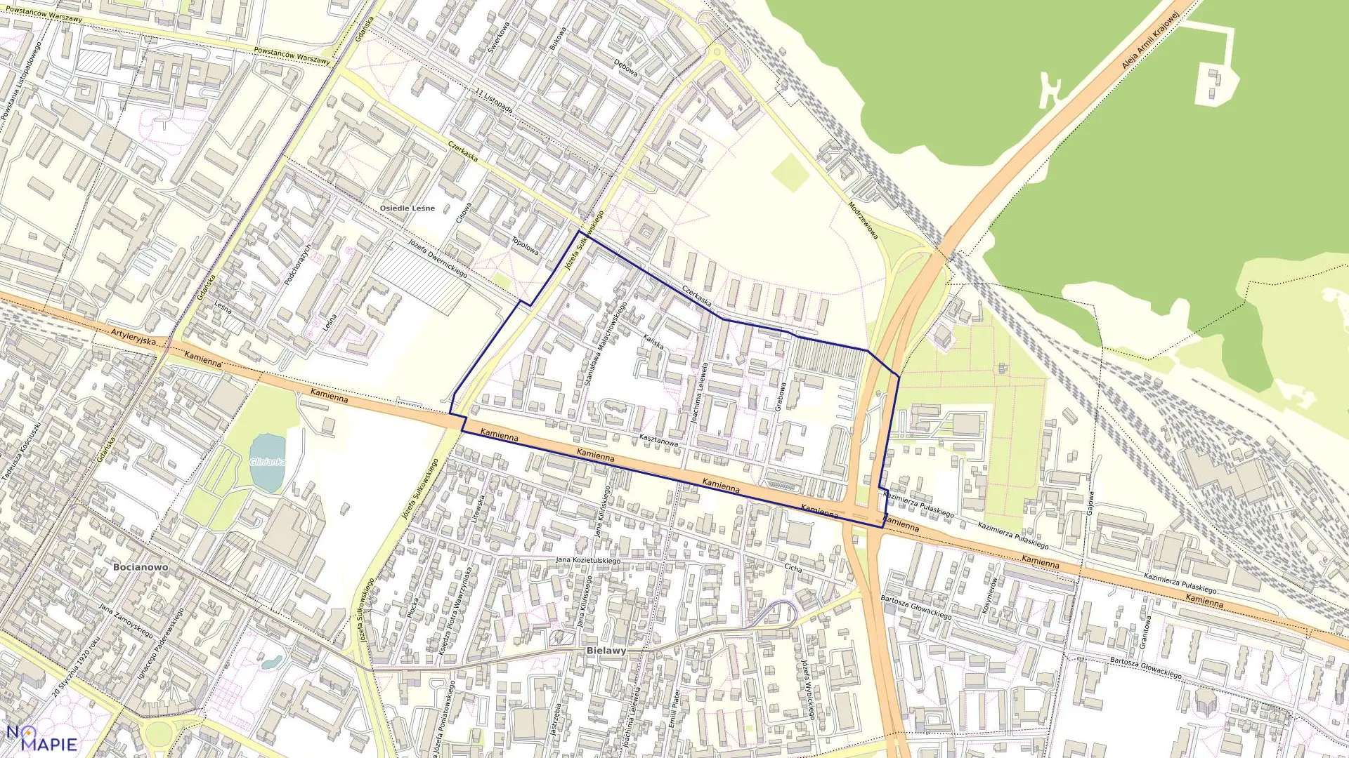 Mapa obrębu 0176 w mieście Bydgoszcz