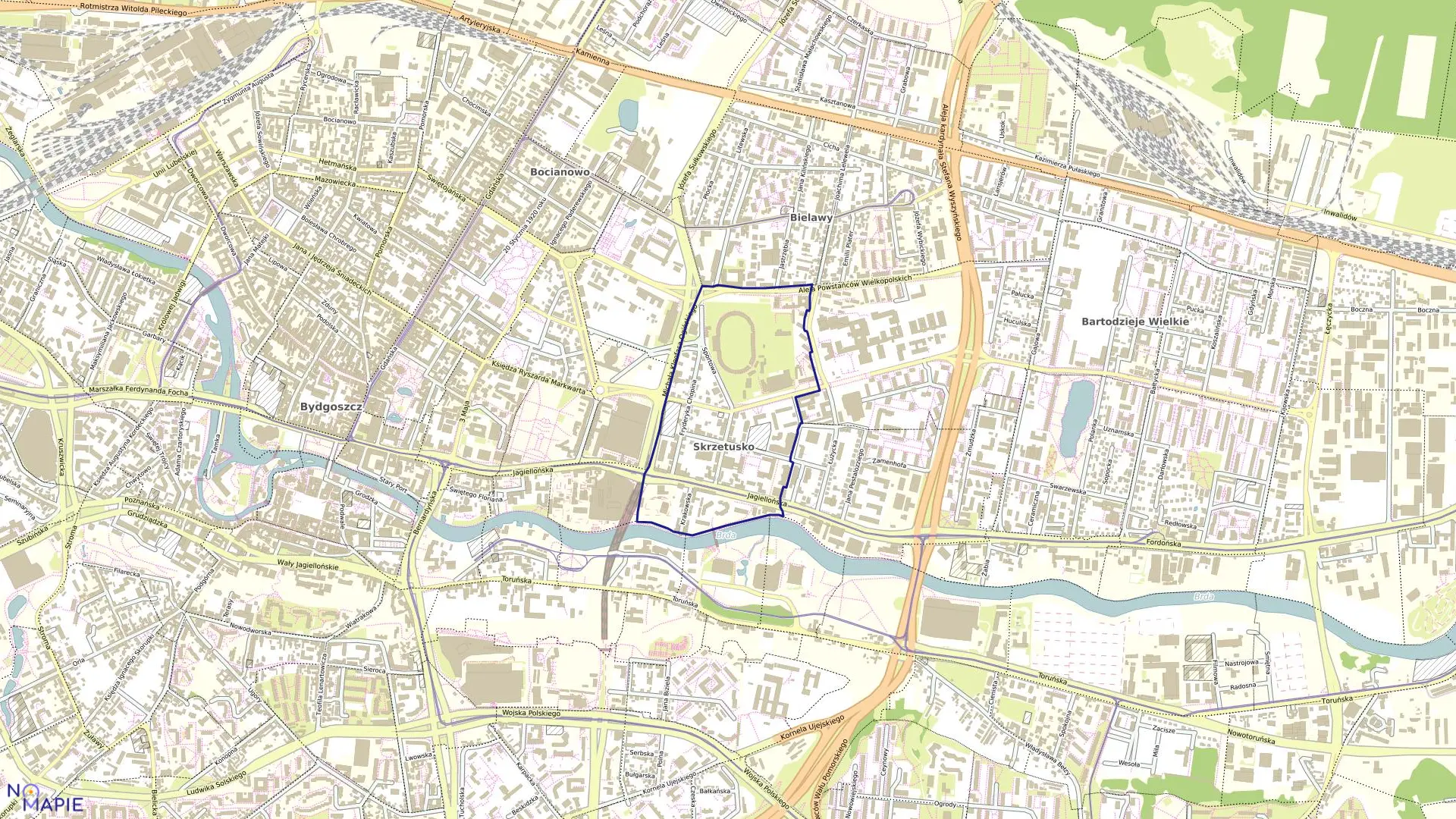 Mapa obrębu 0178 w mieście Bydgoszcz