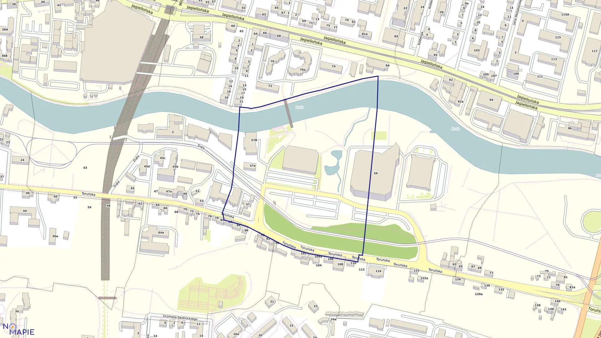 Mapa obrębu 0179 w mieście Bydgoszcz