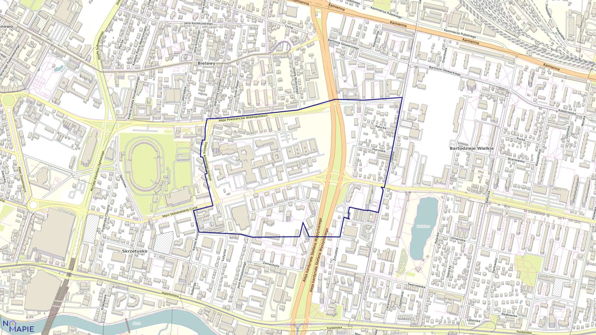 Mapa obrębu 0193 w mieście Bydgoszcz