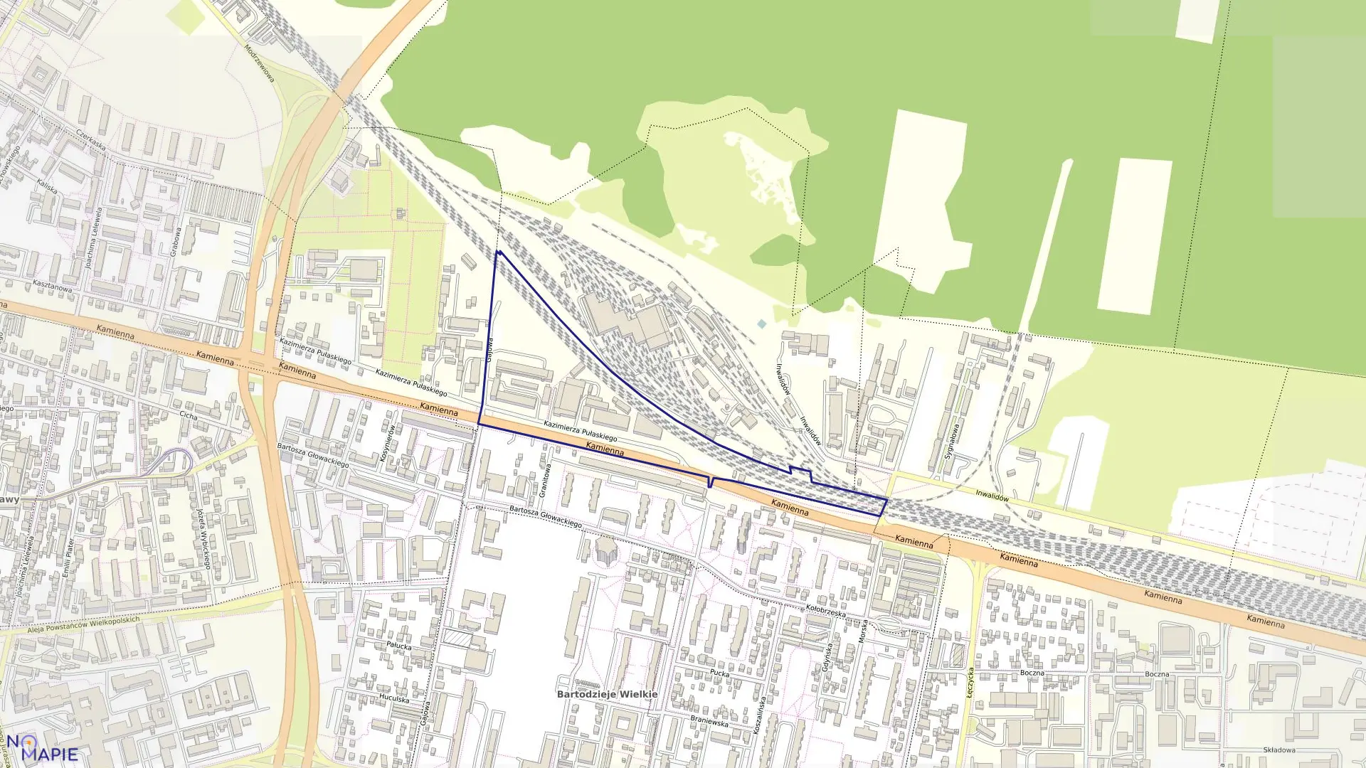 Mapa obrębu 0196 w mieście Bydgoszcz