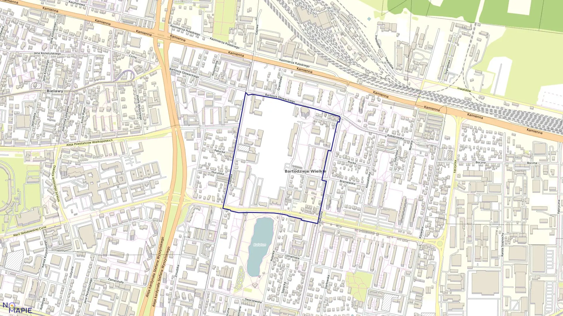 Mapa obrębu 0197 w mieście Bydgoszcz