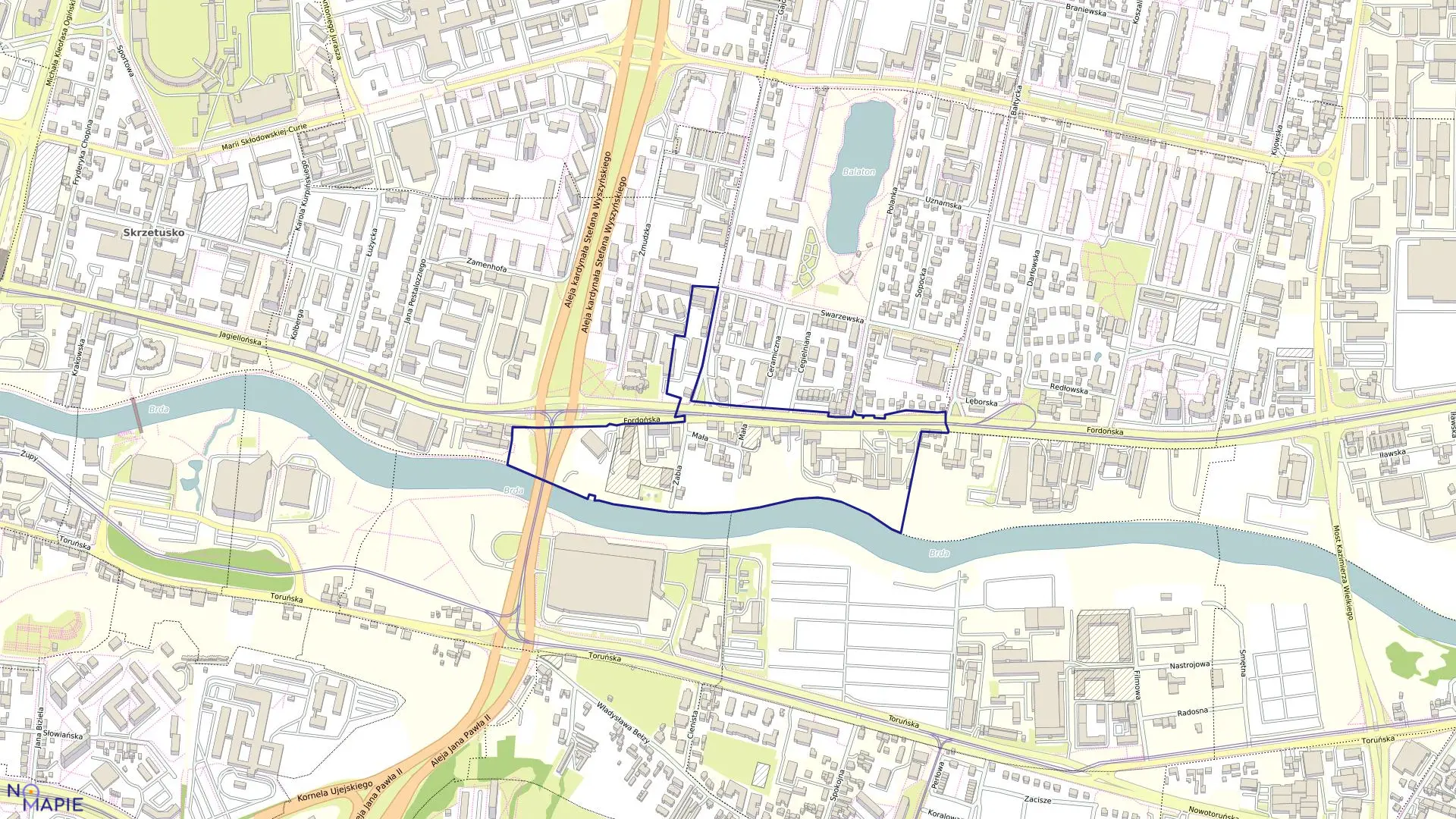 Mapa obrębu 0198 w mieście Bydgoszcz