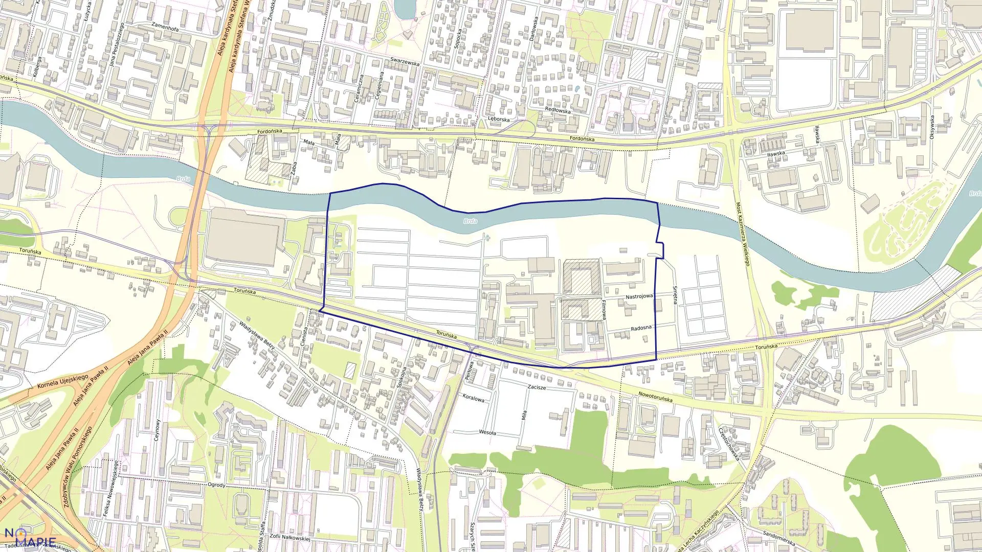 Mapa obrębu 0199 w mieście Bydgoszcz