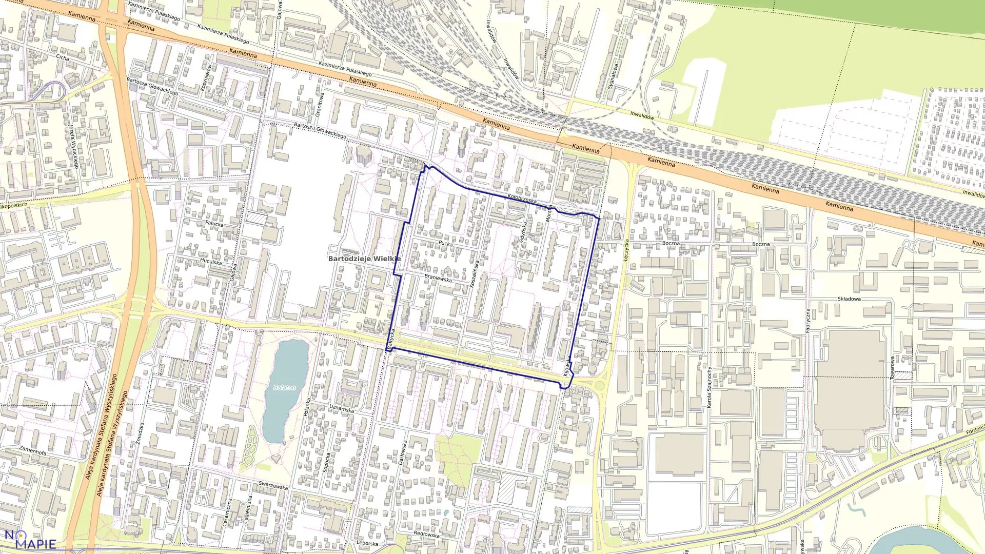 Mapa obrębu 0206 w mieście Bydgoszcz