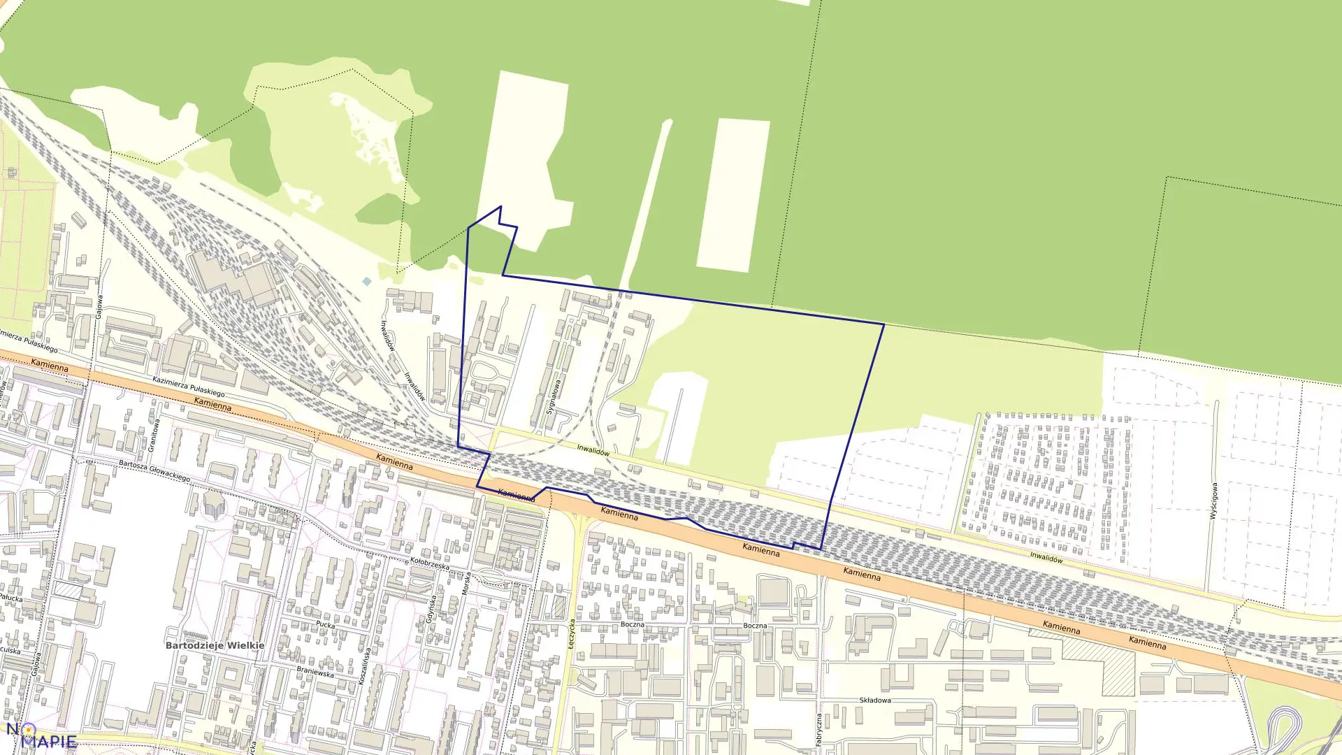 Mapa obrębu 0207 w mieście Bydgoszcz