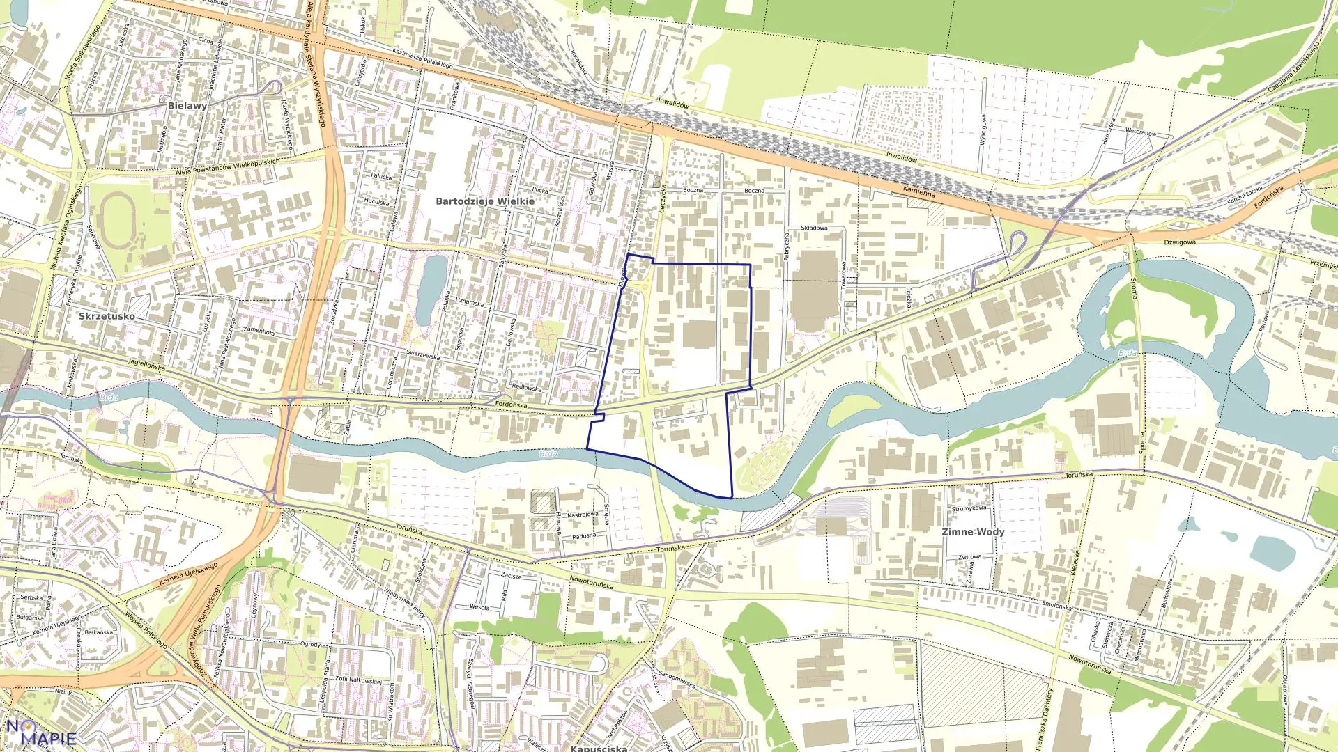 Mapa obrębu 0209 w mieście Bydgoszcz