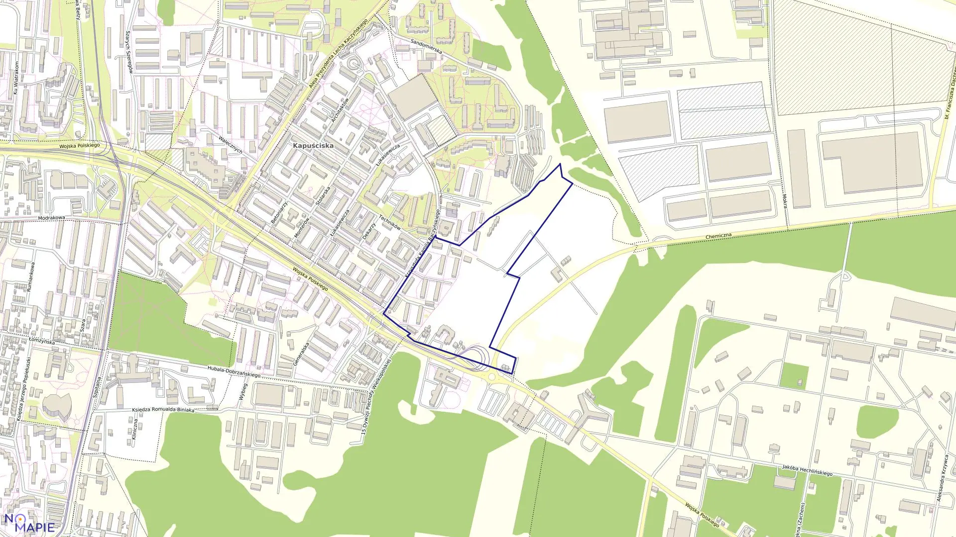 Mapa obrębu 0212 w mieście Bydgoszcz