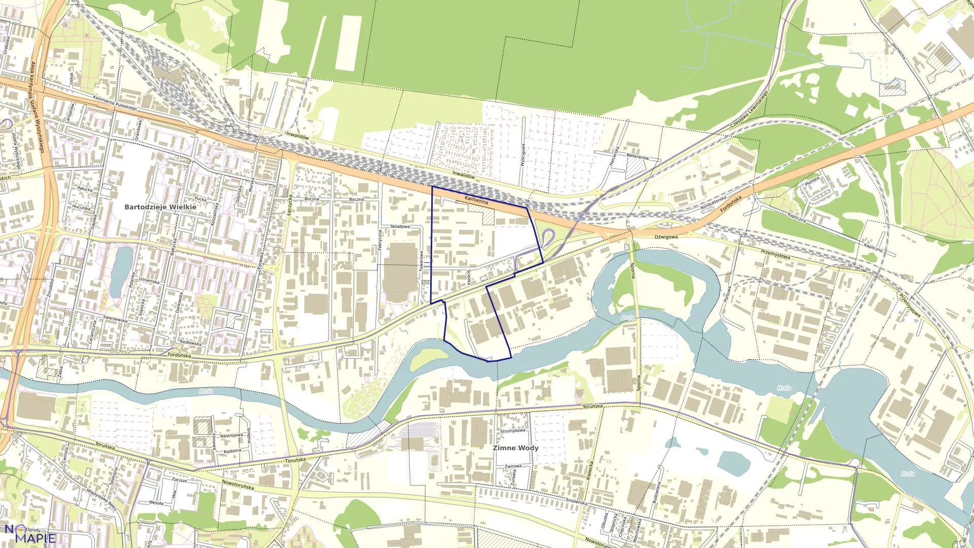 Mapa obrębu 0217 w mieście Bydgoszcz