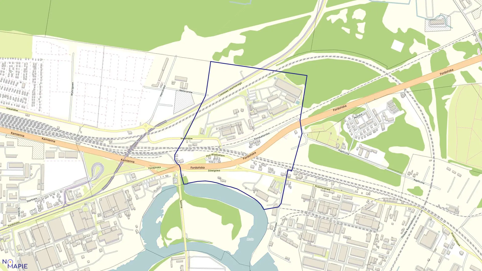 Mapa obrębu 0229 w mieście Bydgoszcz