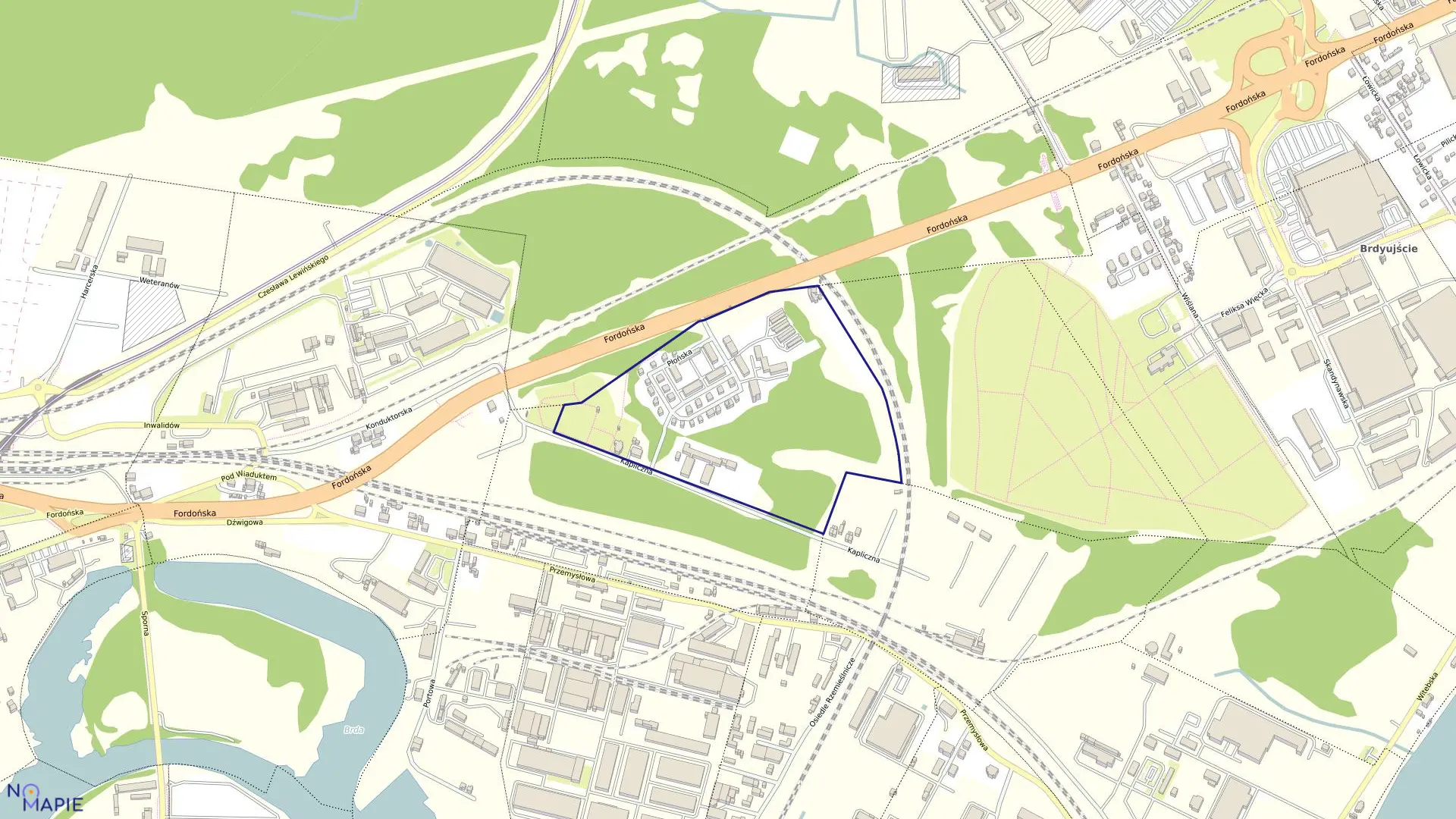 Mapa obrębu 0231 w mieście Bydgoszcz