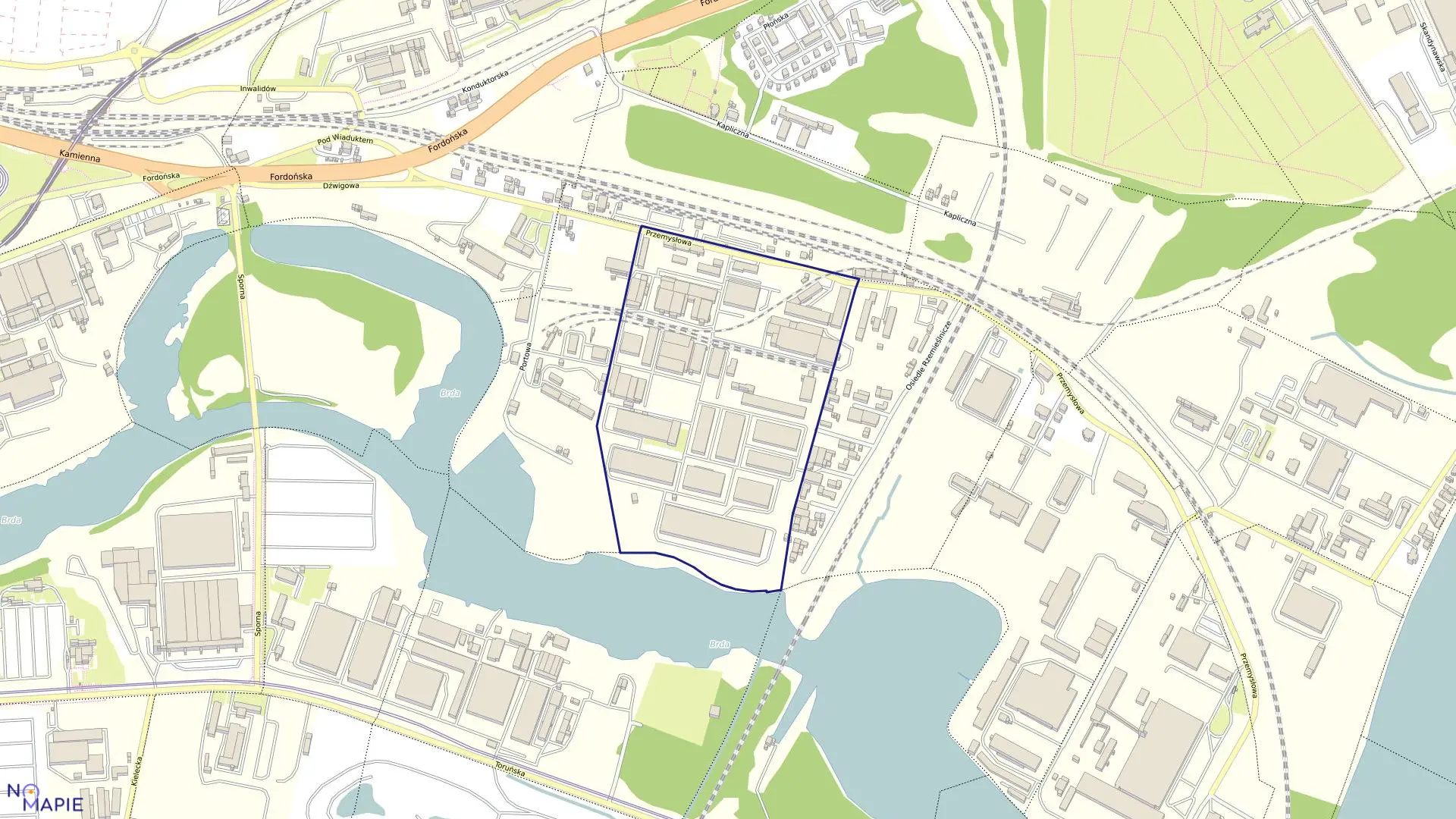 Mapa obrębu 0232 w mieście Bydgoszcz