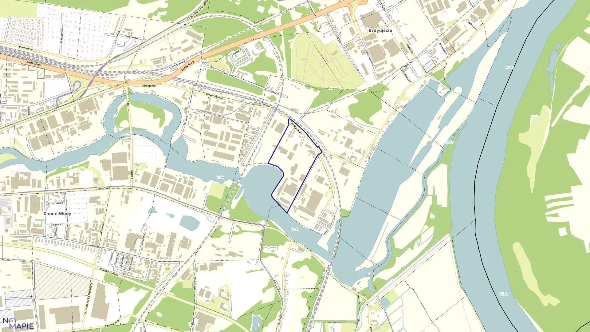 Mapa obrębu 0235 w mieście Bydgoszcz