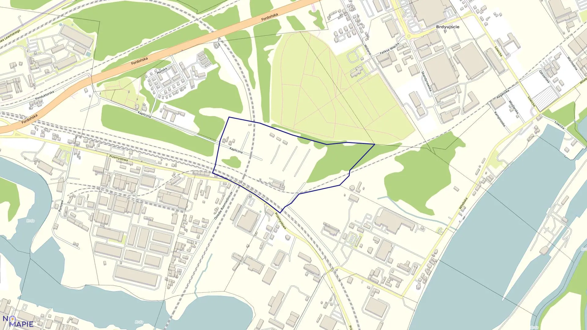 Mapa obrębu 0236 w mieście Bydgoszcz