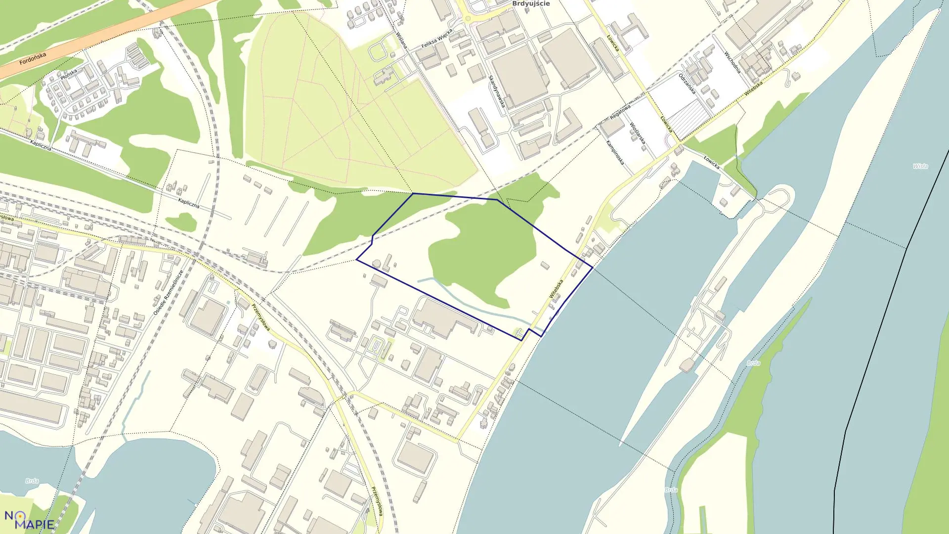 Mapa obrębu 0237 w mieście Bydgoszcz