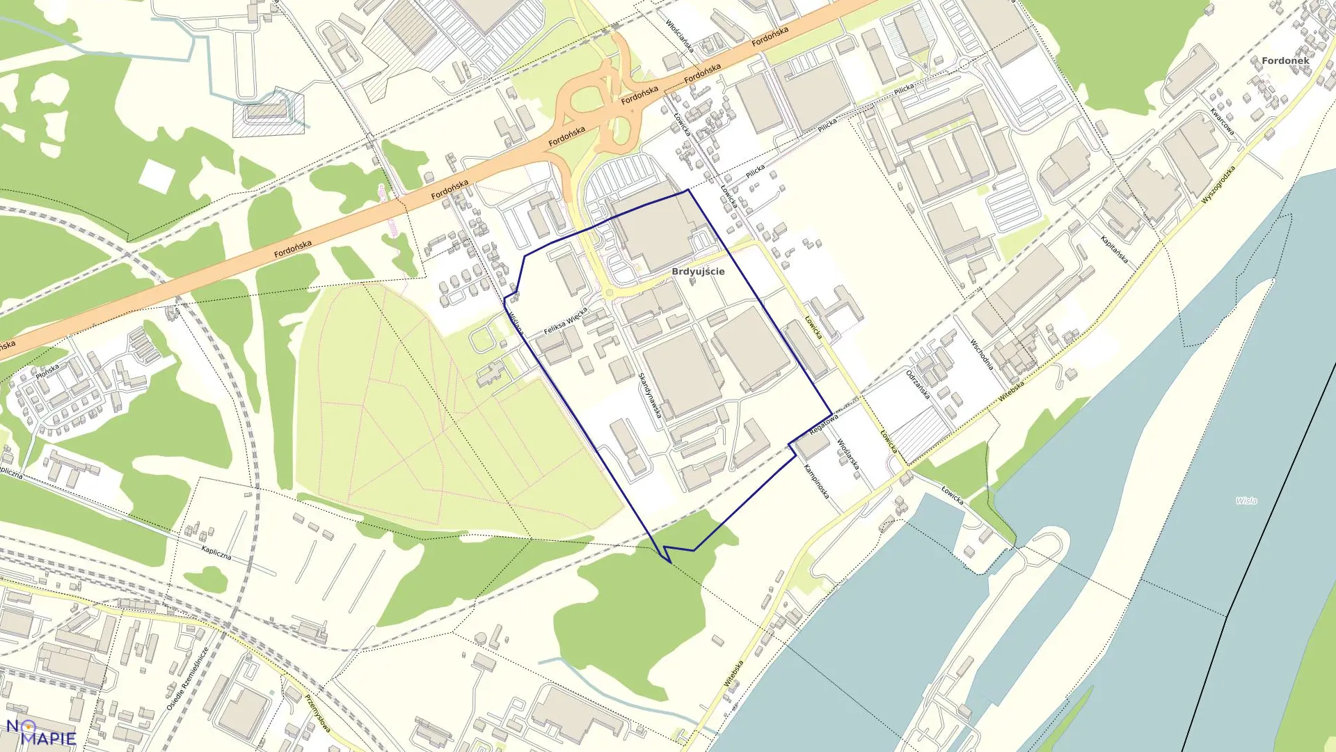 Mapa obrębu 0240 w mieście Bydgoszcz