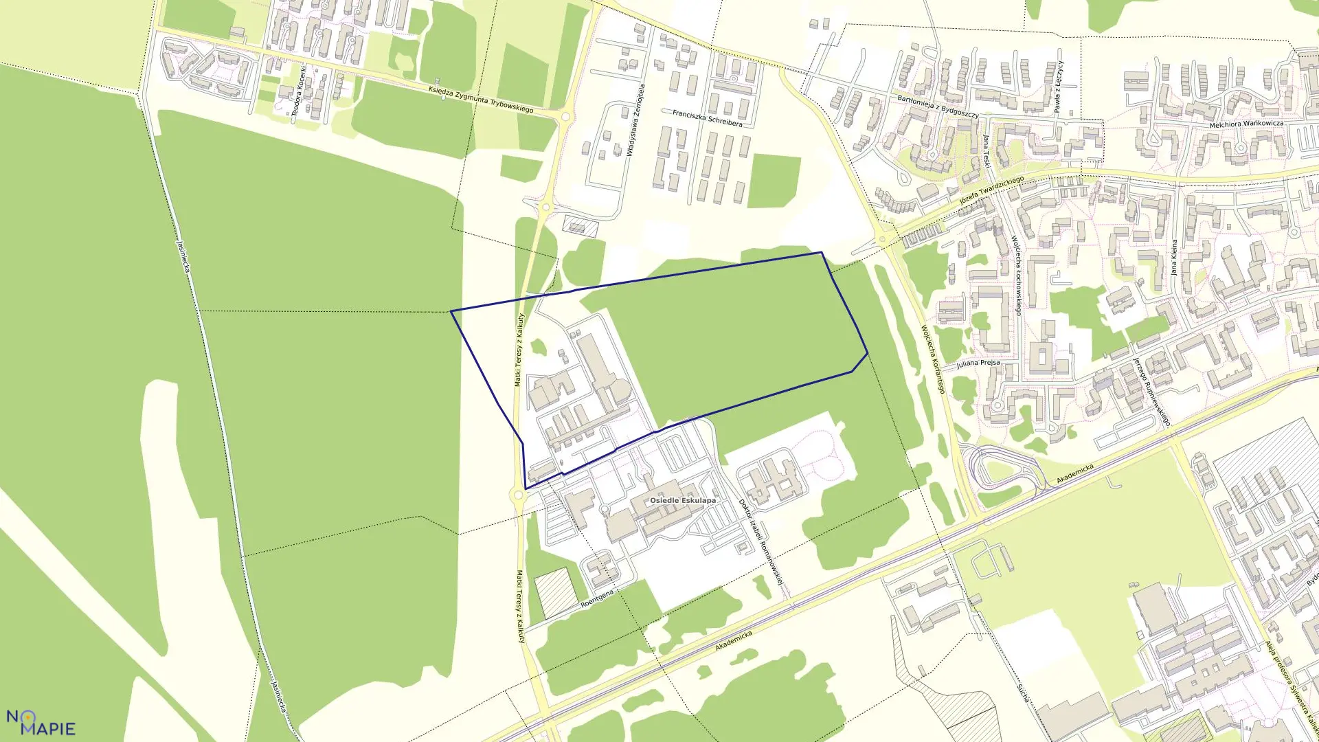 Mapa obrębu 0247 w mieście Bydgoszcz