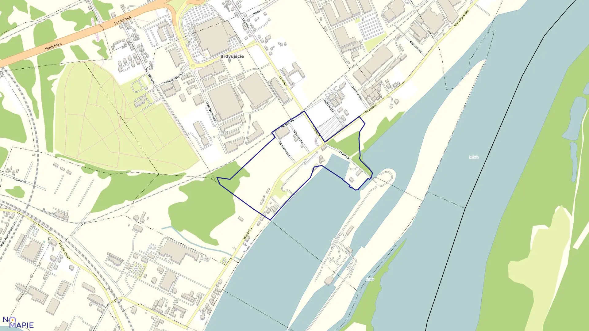 Mapa obrębu 0256 w mieście Bydgoszcz