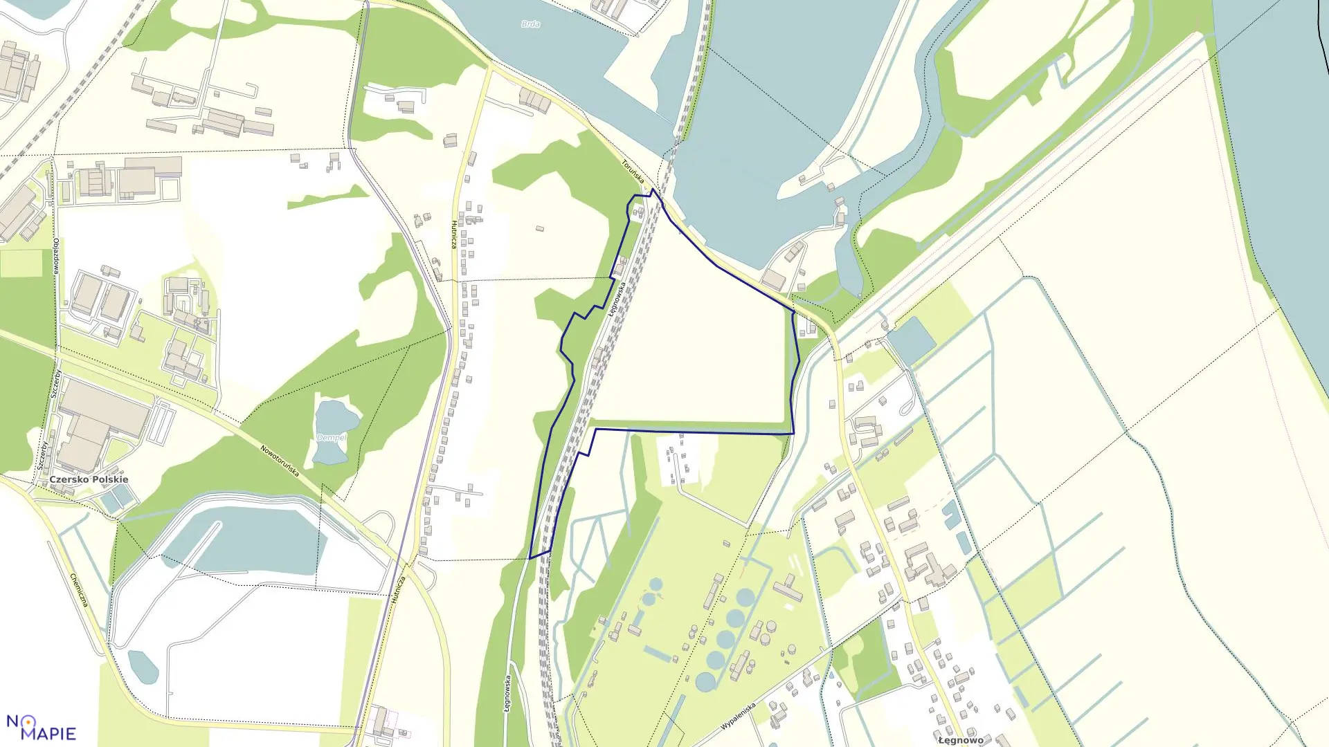 Mapa obrębu 0266 w mieście Bydgoszcz