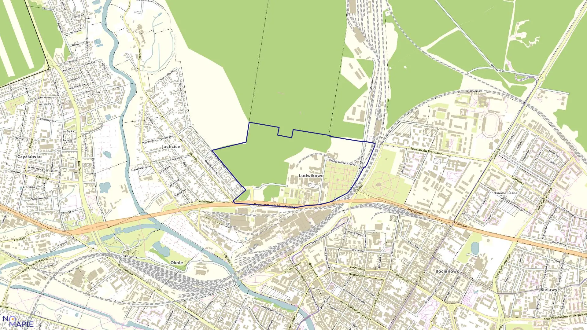 Mapa obrębu 0278 w mieście Bydgoszcz