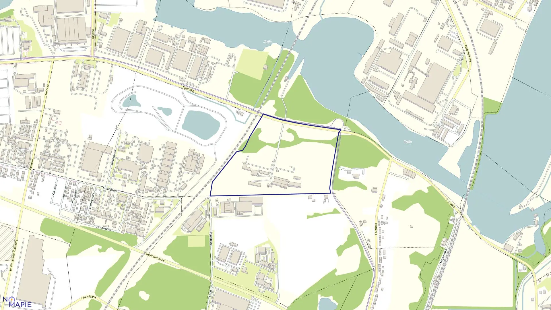 Mapa obrębu 0283 w mieście Bydgoszcz