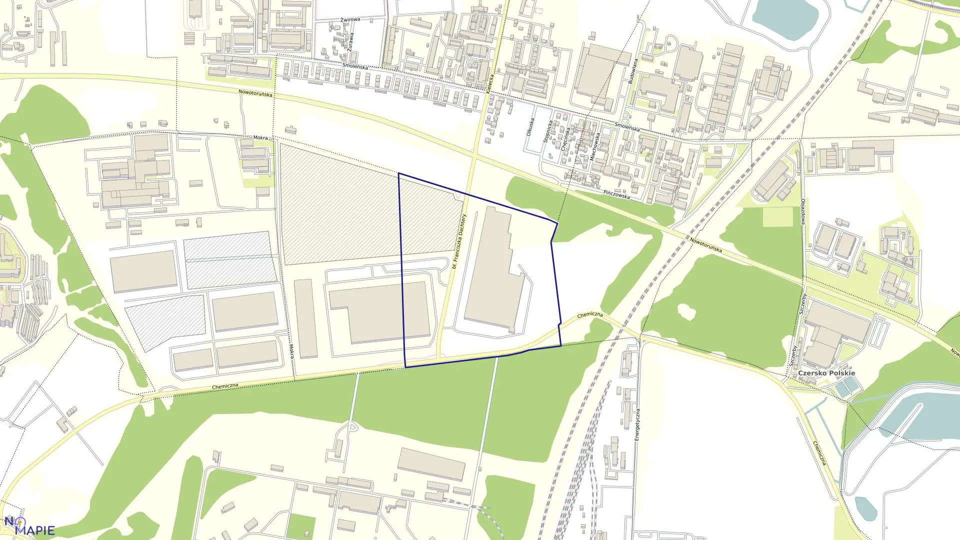 Mapa obrębu 0285 w mieście Bydgoszcz