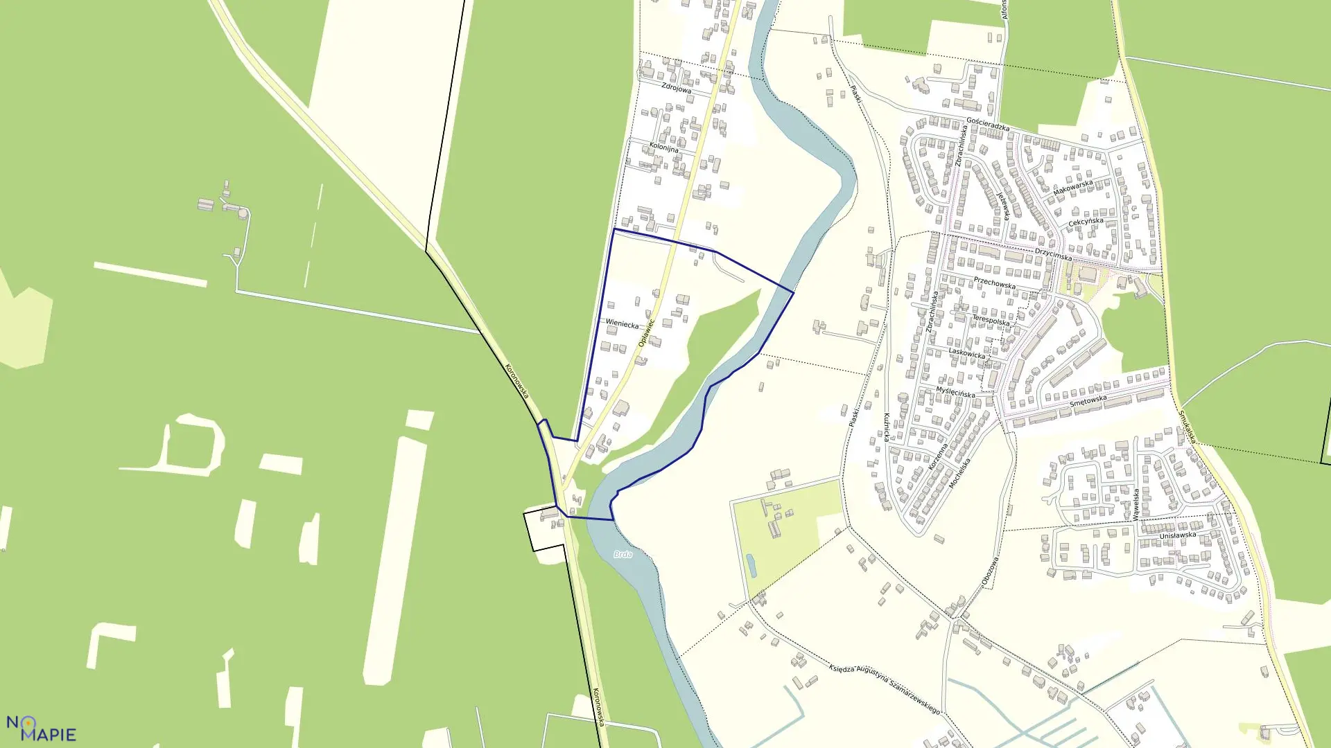 Mapa obrębu 0288 w mieście Bydgoszcz