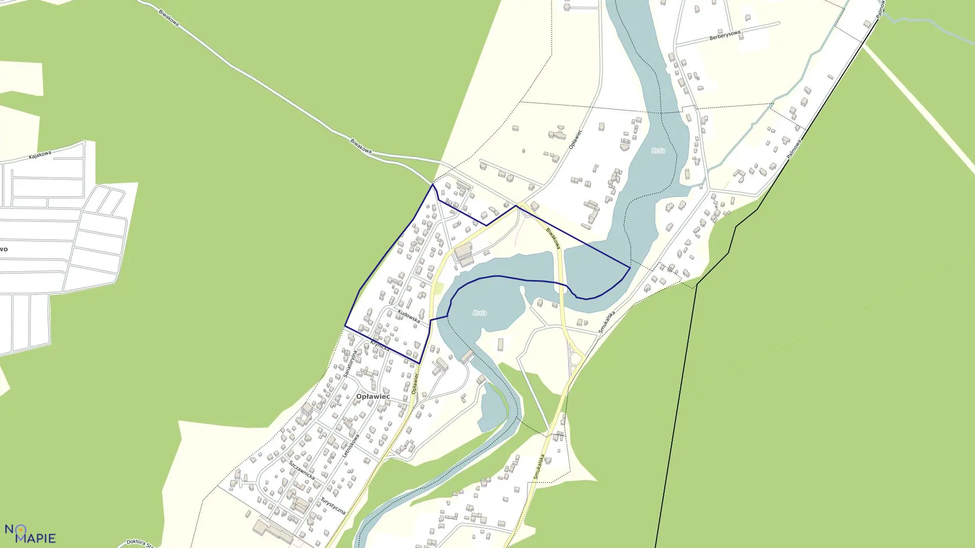 Mapa obrębu 0295 w mieście Bydgoszcz