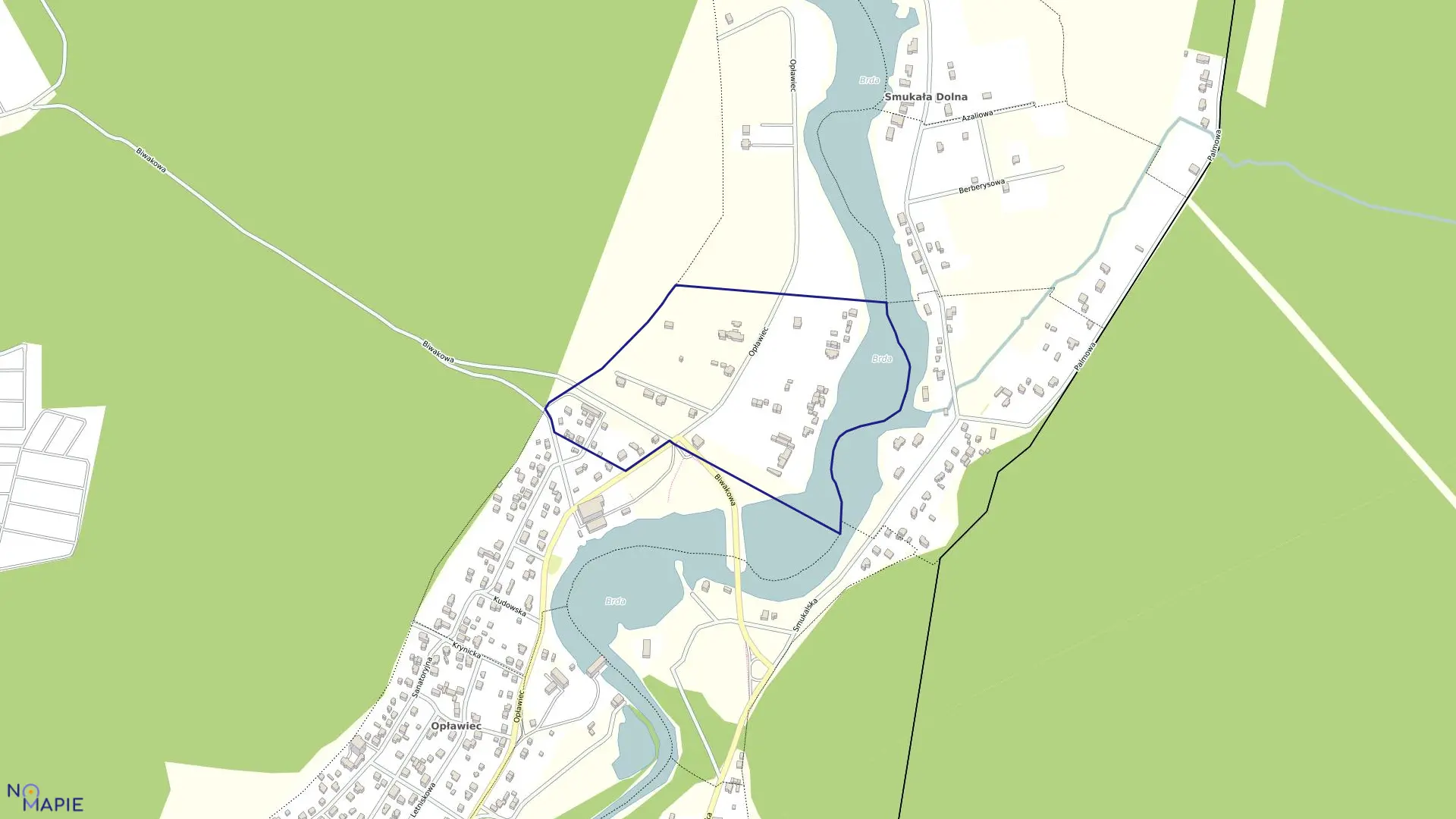 Mapa obrębu 0296 w mieście Bydgoszcz