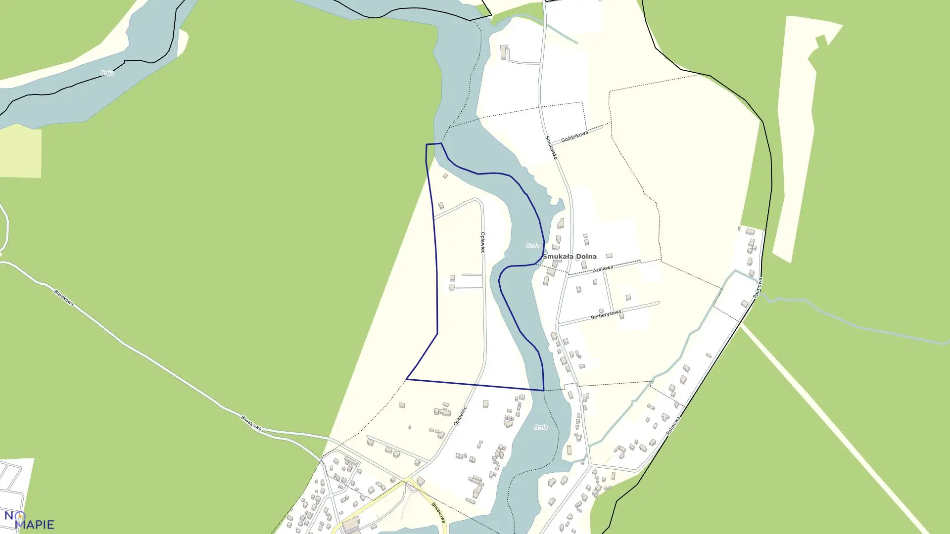 Mapa obrębu 0297 w mieście Bydgoszcz