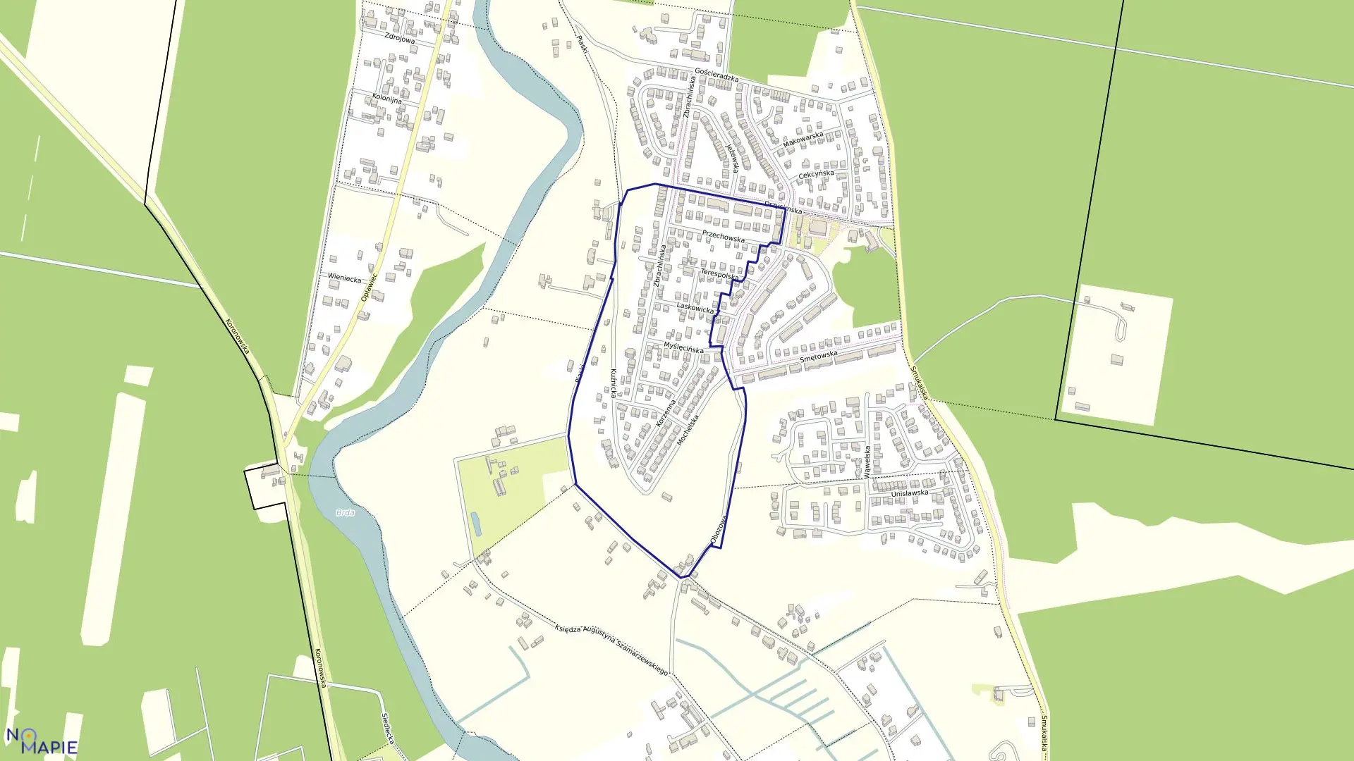 Mapa obrębu 0303 w mieście Bydgoszcz