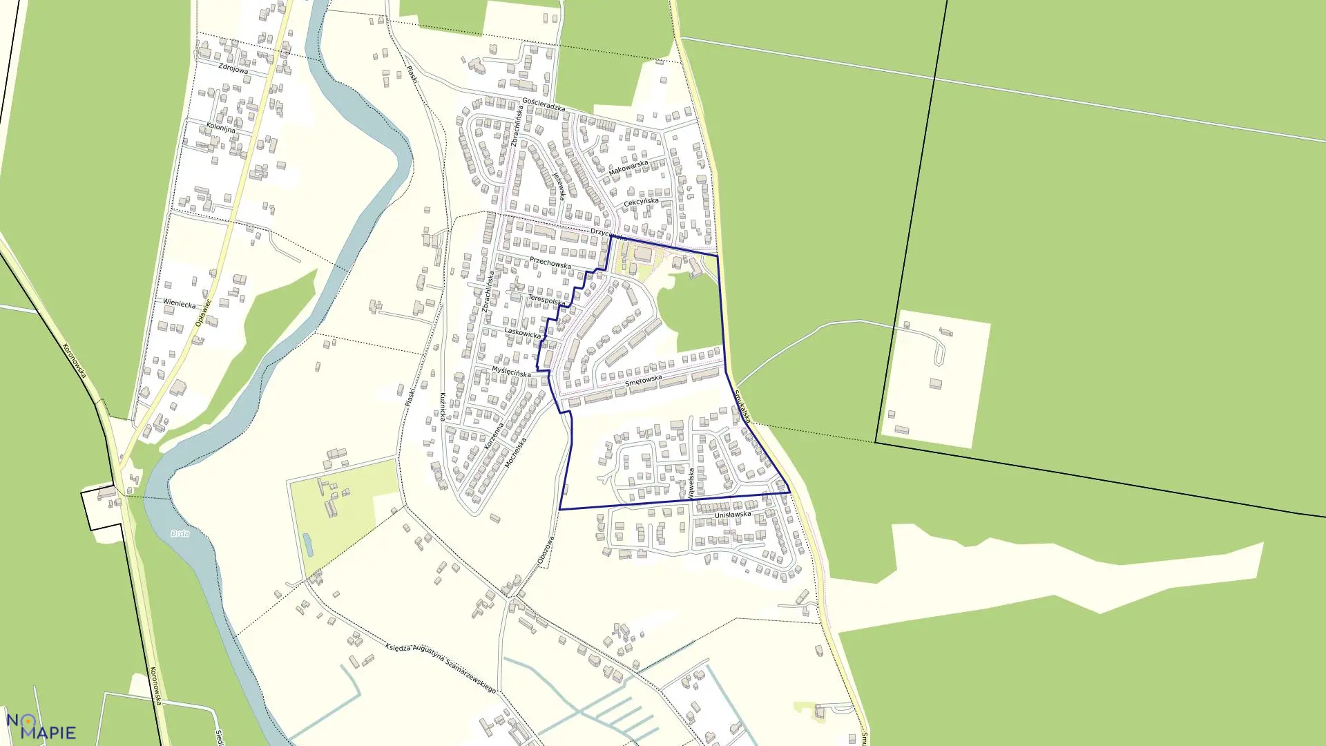 Mapa obrębu 0304 w mieście Bydgoszcz