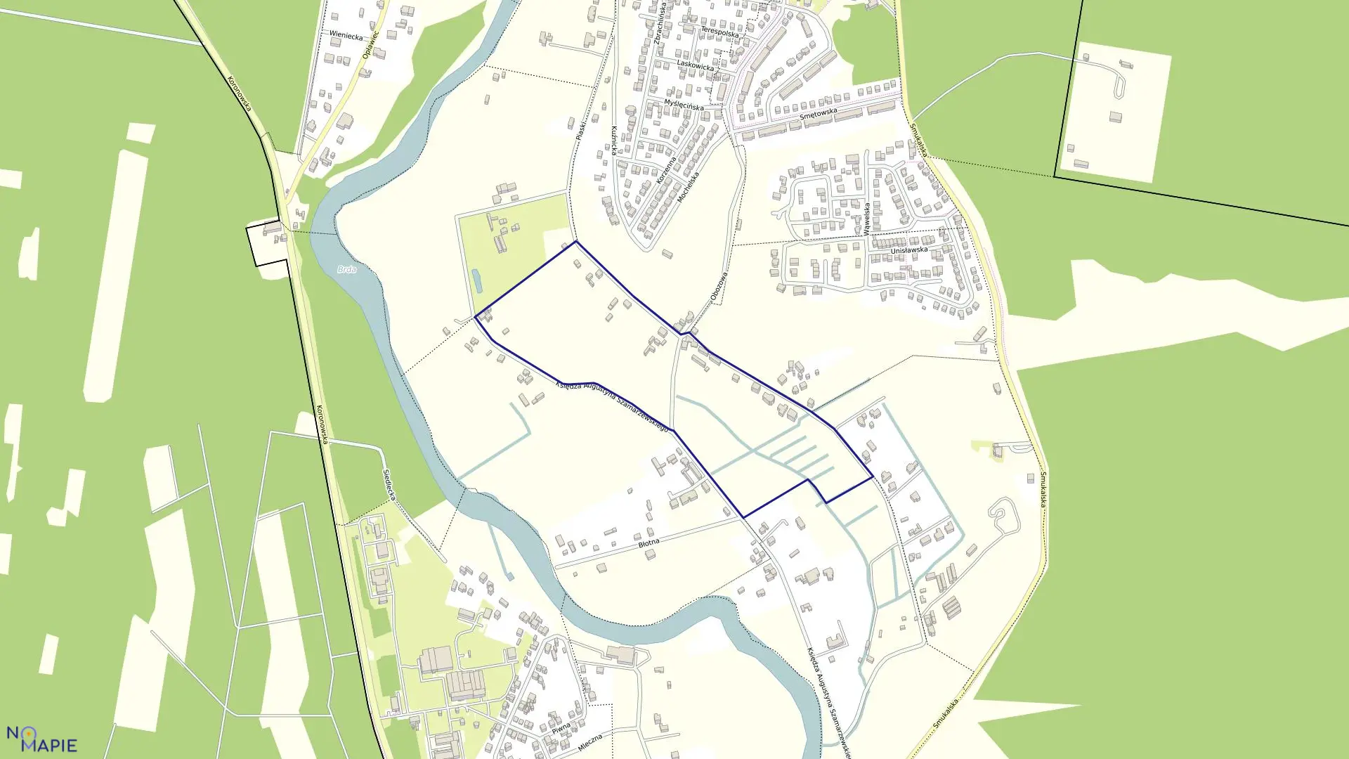 Mapa obrębu 0306 w mieście Bydgoszcz