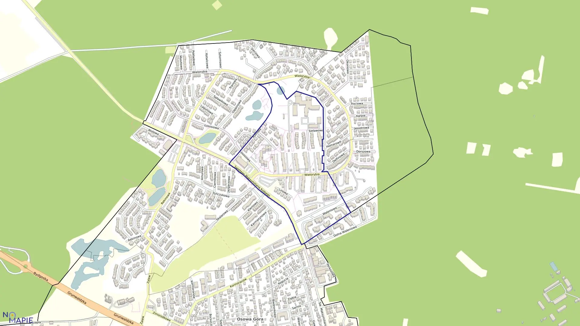 Mapa obrębu 0311 w mieście Bydgoszcz