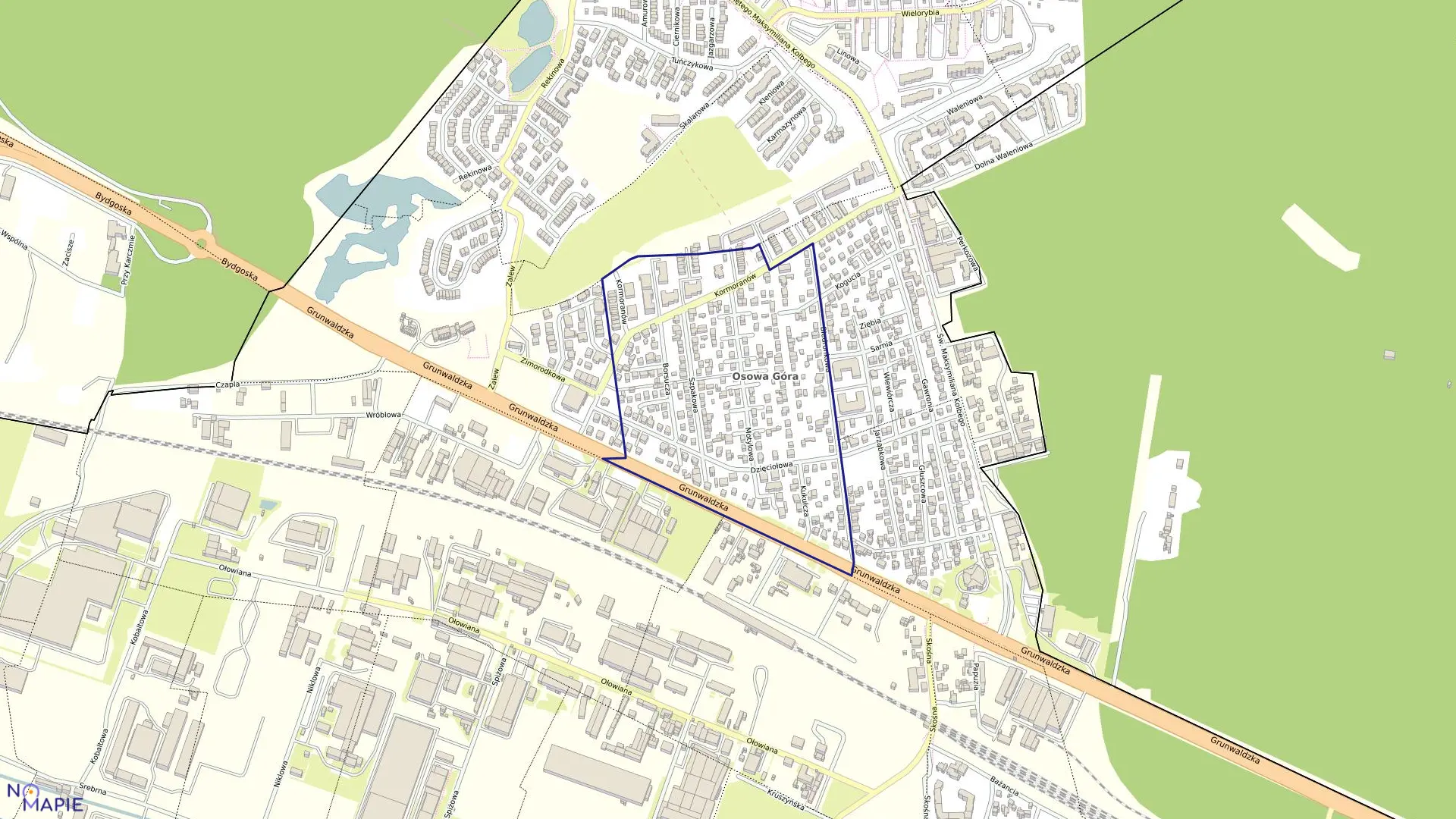 Mapa obrębu 0317 w mieście Bydgoszcz