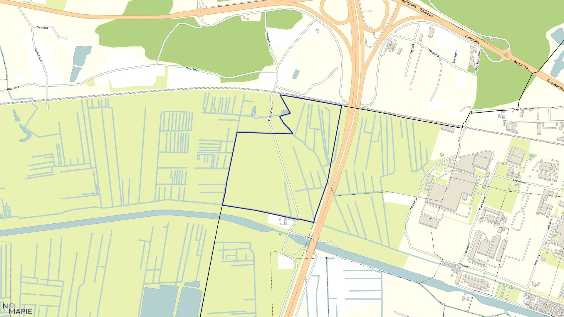 Mapa obrębu 0324 w mieście Bydgoszcz