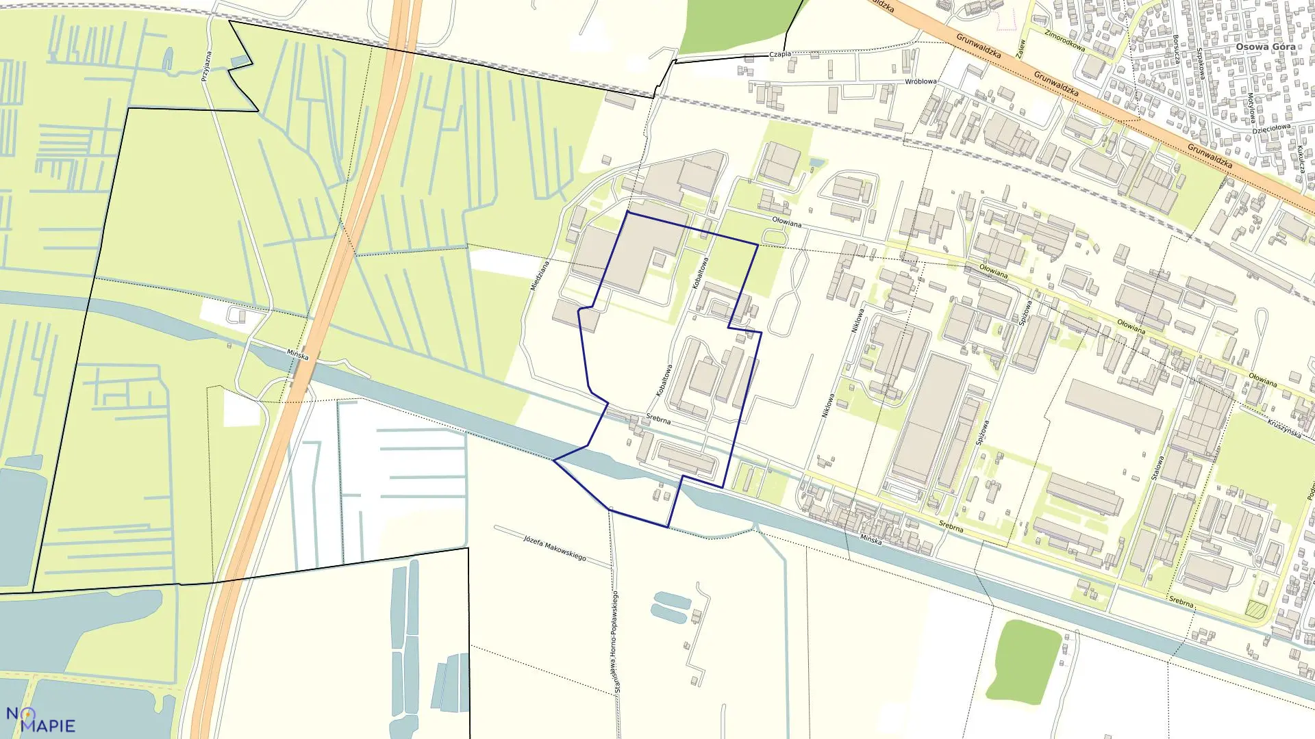 Mapa obrębu 0328 w mieście Bydgoszcz