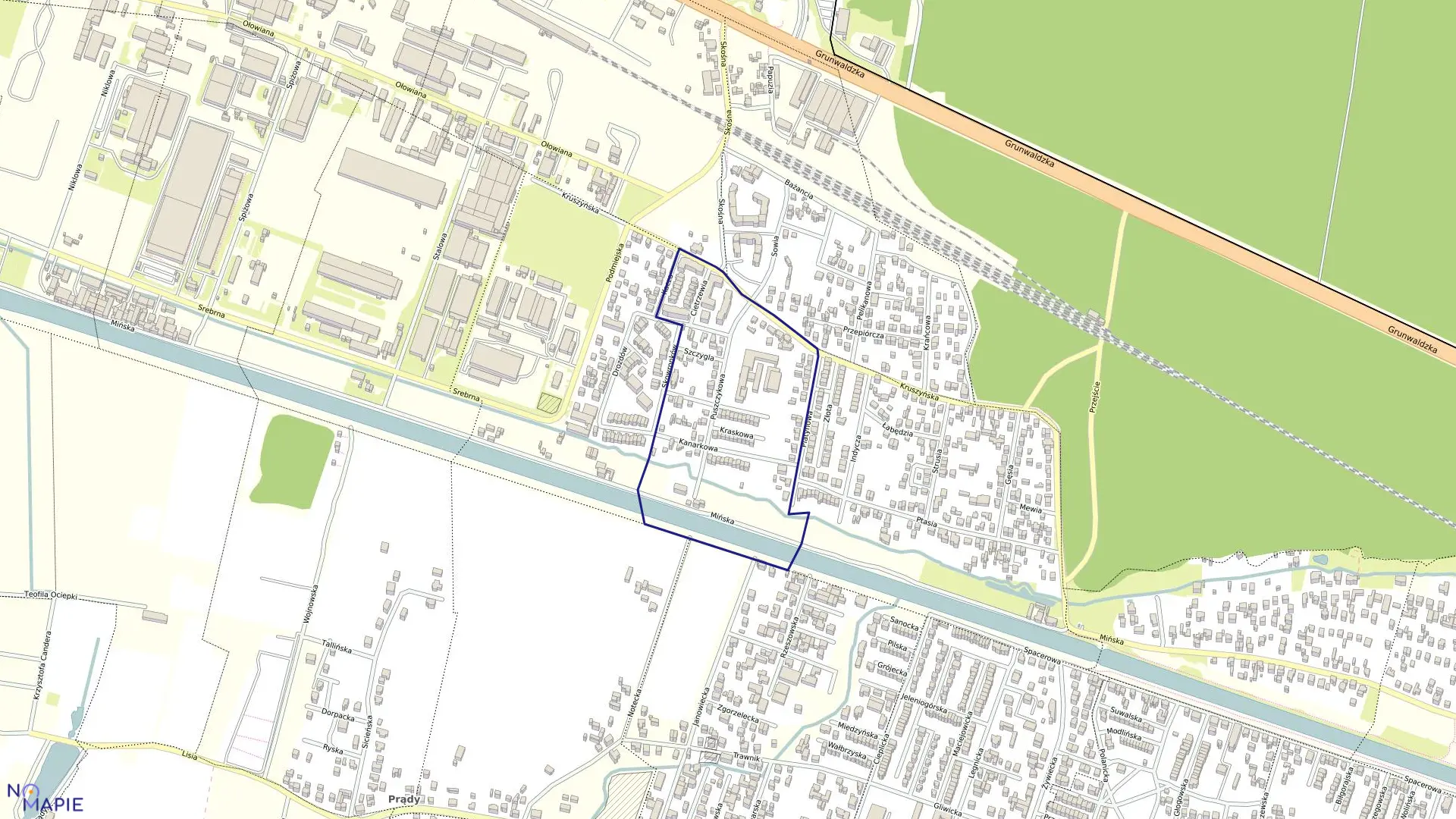 Mapa obrębu 0333 w mieście Bydgoszcz