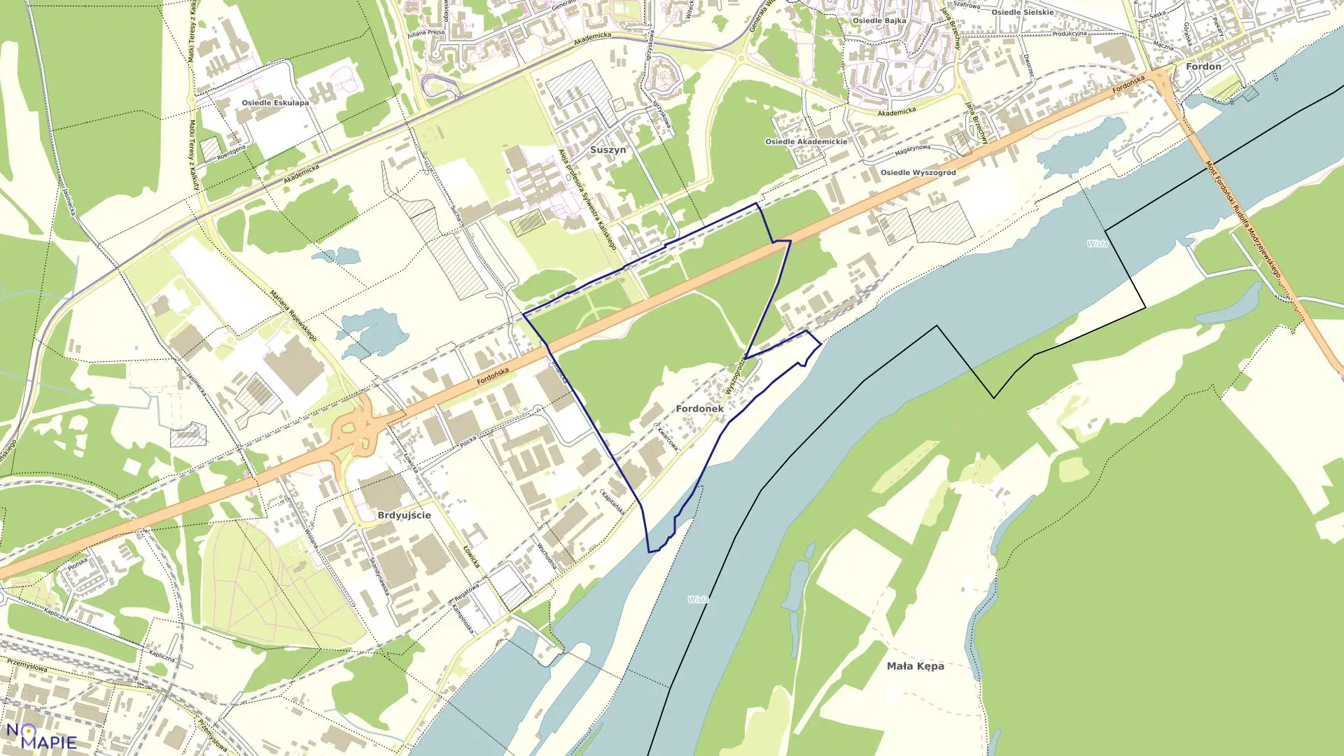 Mapa obrębu 0341 w mieście Bydgoszcz