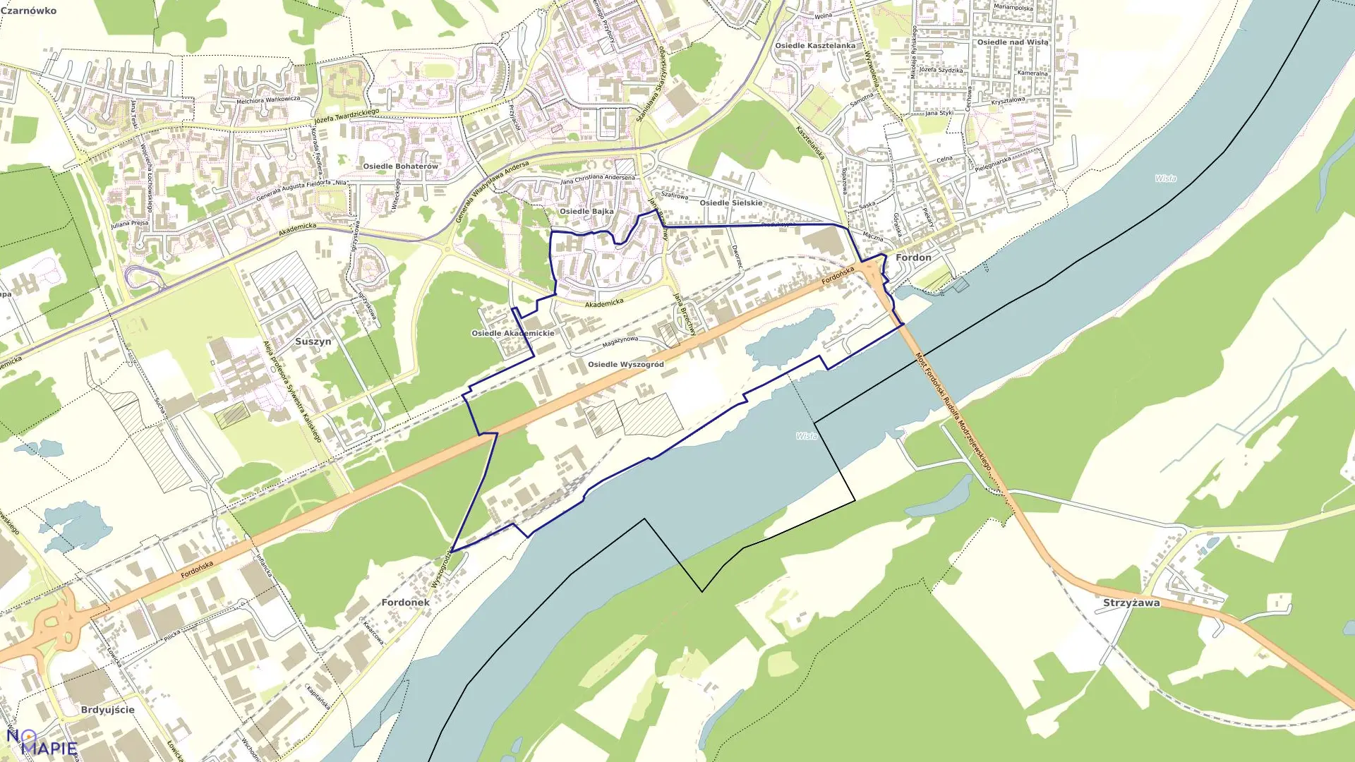 Mapa obrębu 0342 w mieście Bydgoszcz