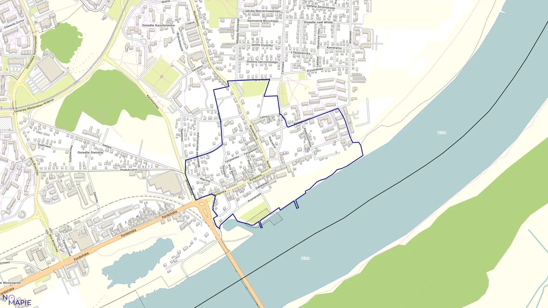 Mapa obrębu 0343 w mieście Bydgoszcz