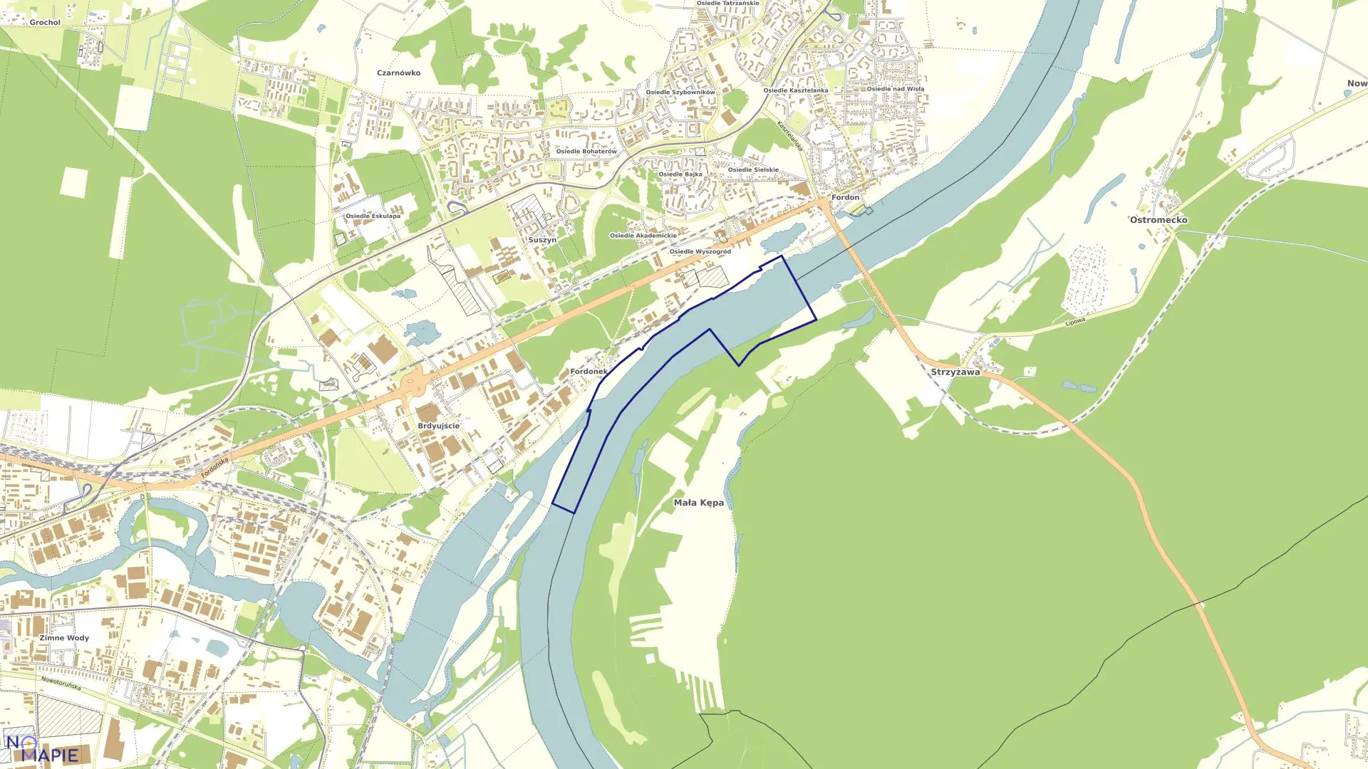 Mapa obrębu 0344 w mieście Bydgoszcz