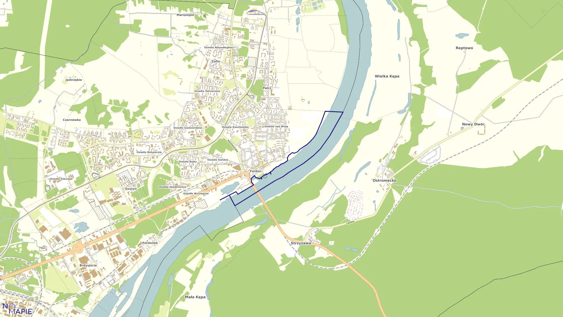 Mapa obrębu 0345 w mieście Bydgoszcz