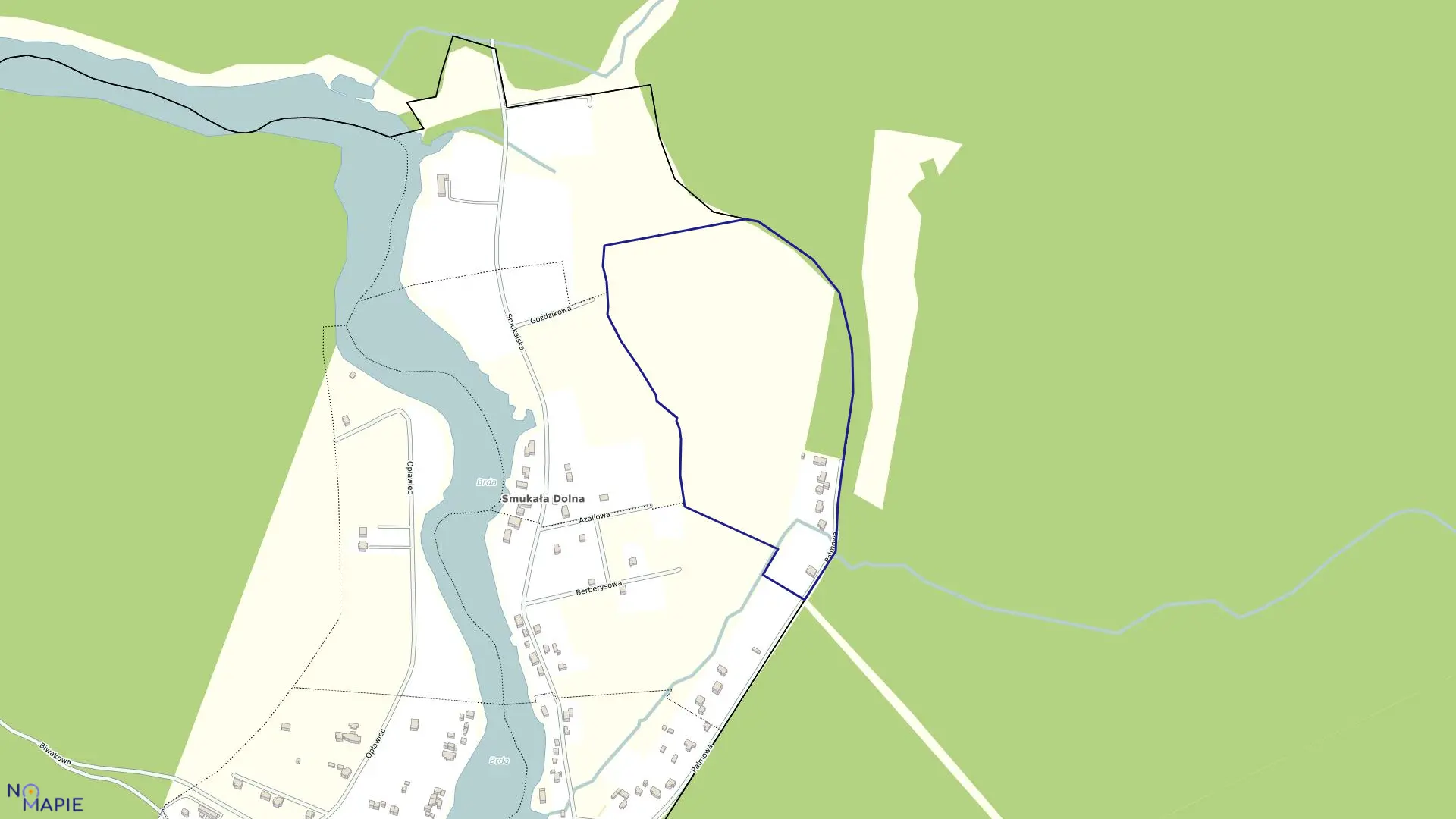 Mapa obrębu 0348 w mieście Bydgoszcz