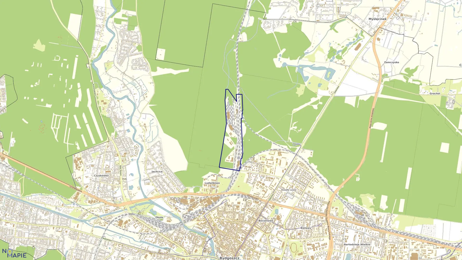 Mapa obrębu 0356 w mieście Bydgoszcz